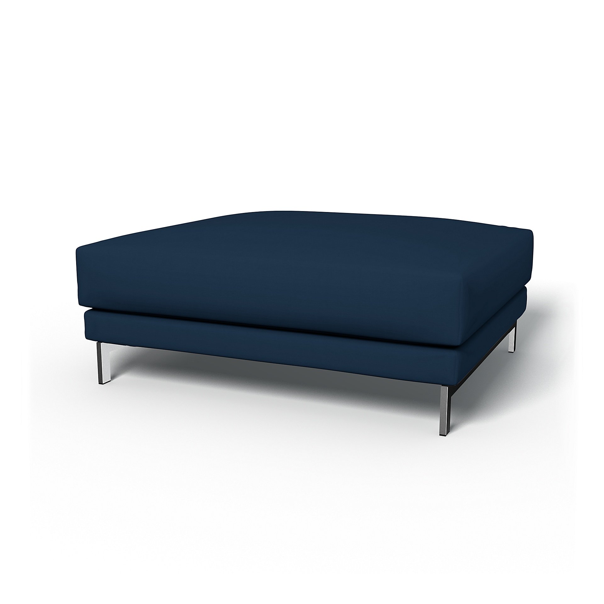 IKEA - Nockeby Footstool Cover, Deep Navy Blue, Cotton - Bemz