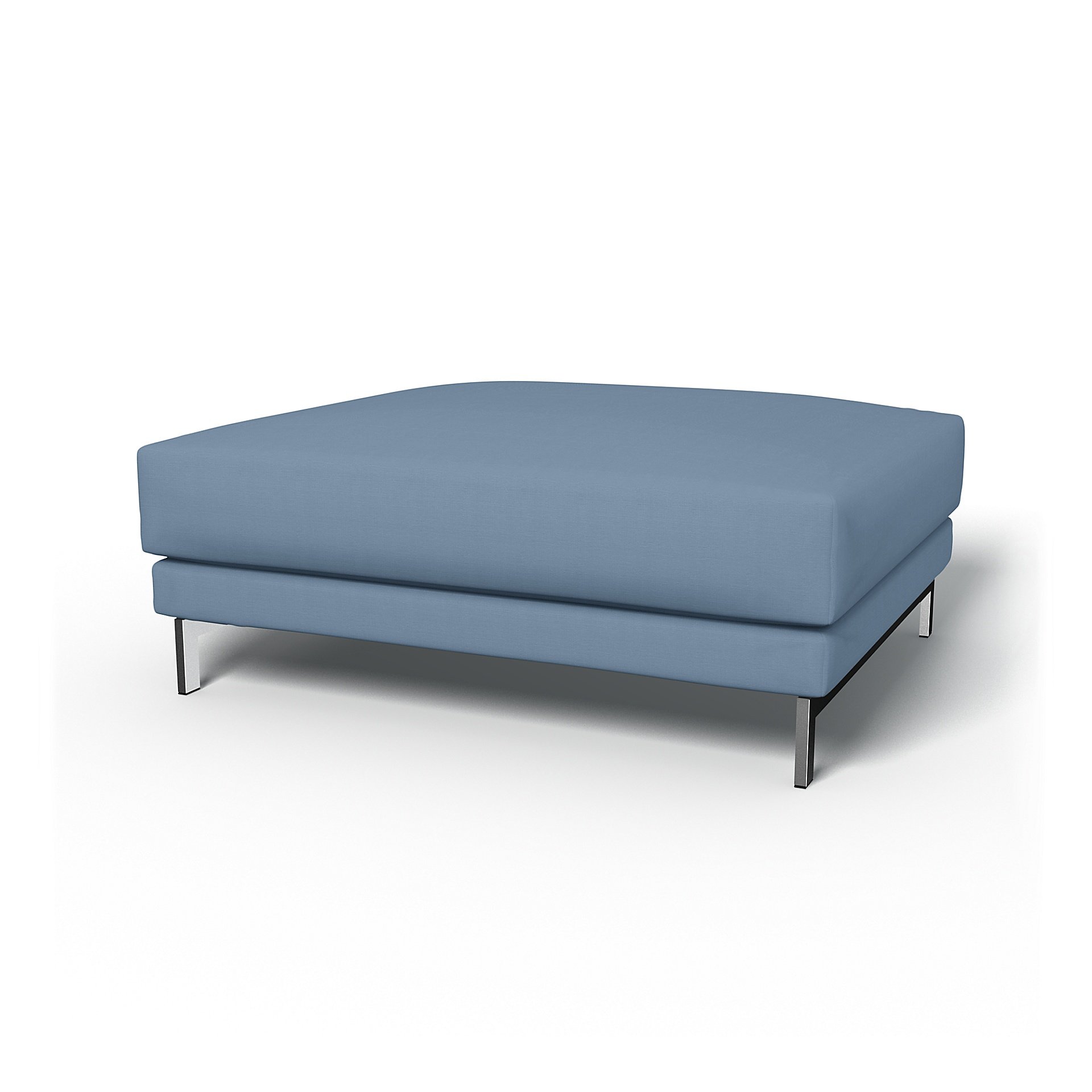 IKEA - Nockeby Footstool Cover, Dusty Blue, Cotton - Bemz