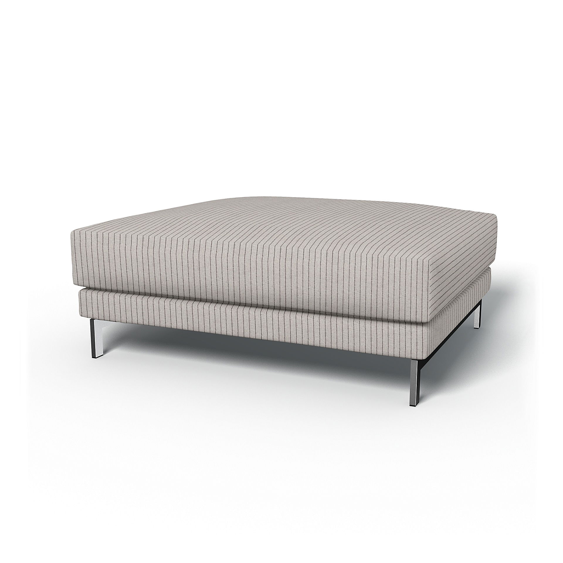 IKEA - Nockeby Footstool Cover, Silver Grey, Cotton - Bemz