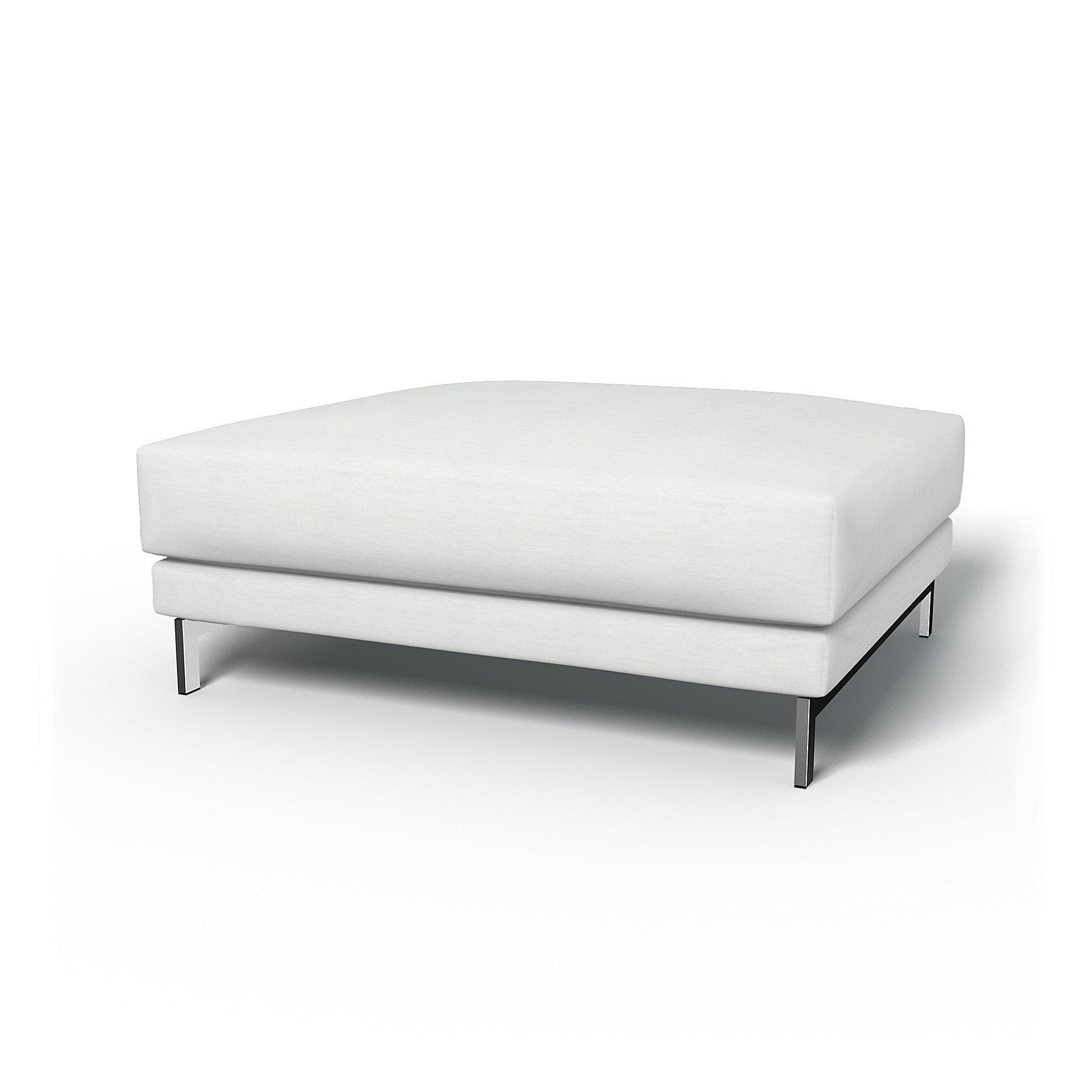 IKEA - Nockeby Footstool Cover, White, Linen - Bemz