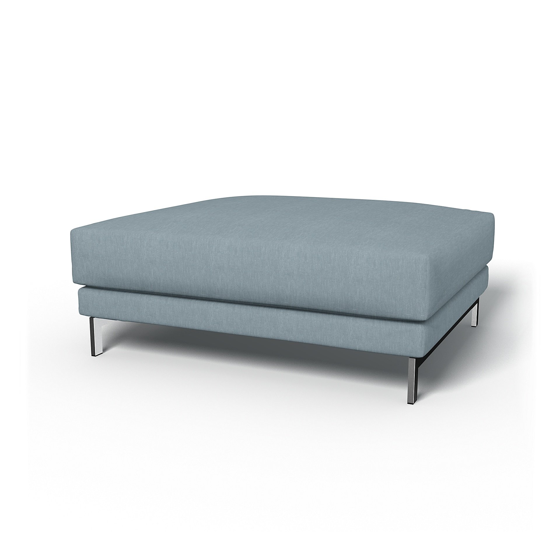 IKEA - Nockeby Footstool Cover, Dusty Blue, Linen - Bemz