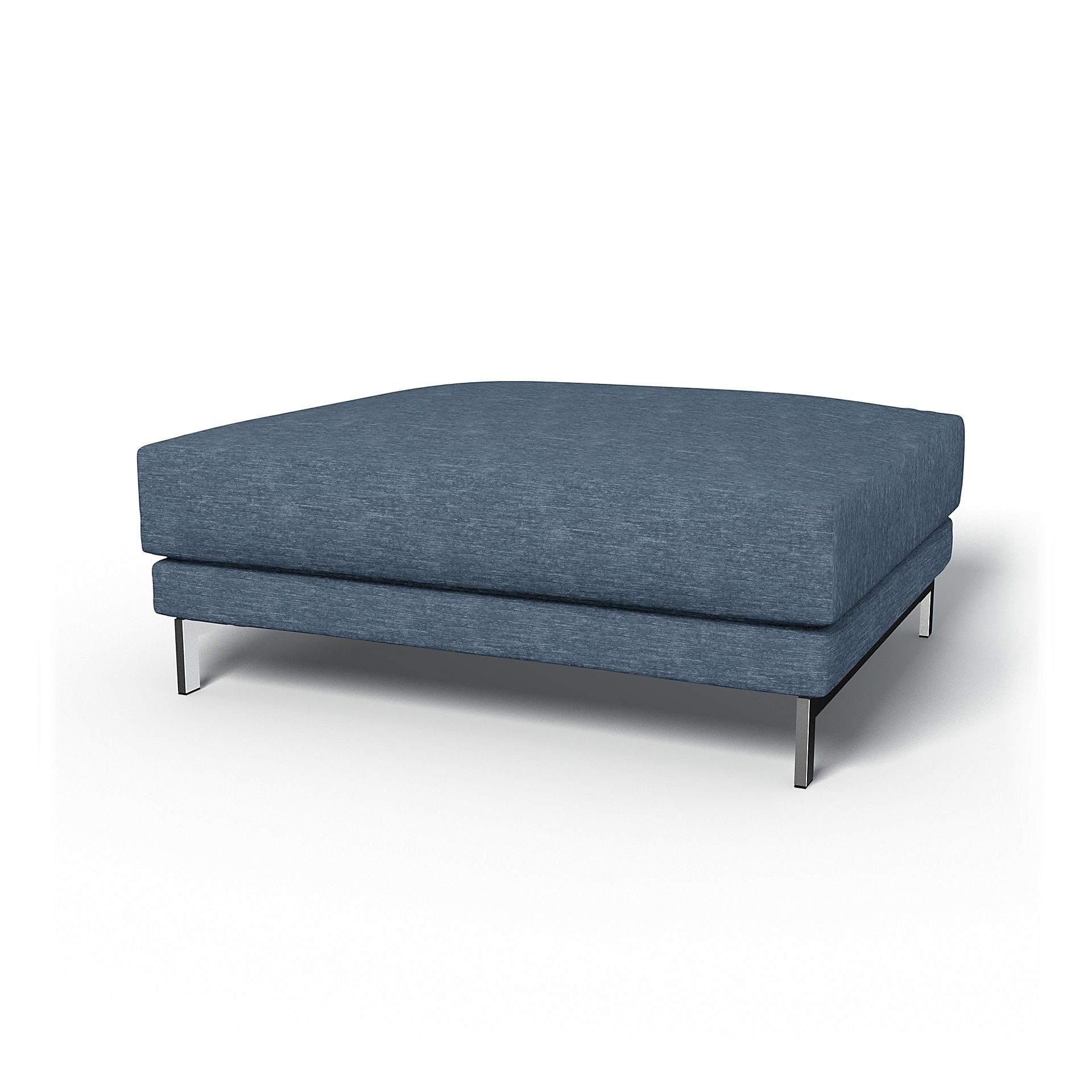 IKEA - Nockeby Footstool Cover, Mineral Blue, Velvet - Bemz
