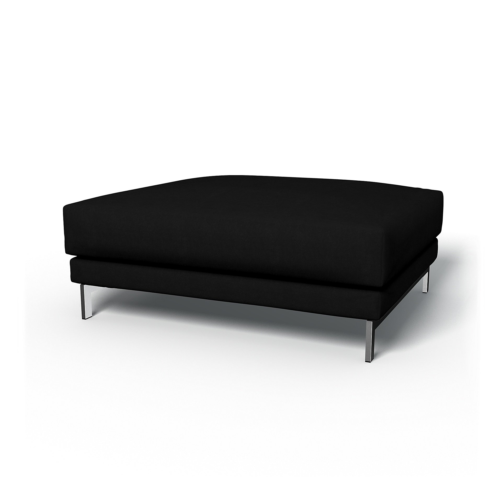 IKEA - Nockeby Footstool Cover, Black, Velvet - Bemz