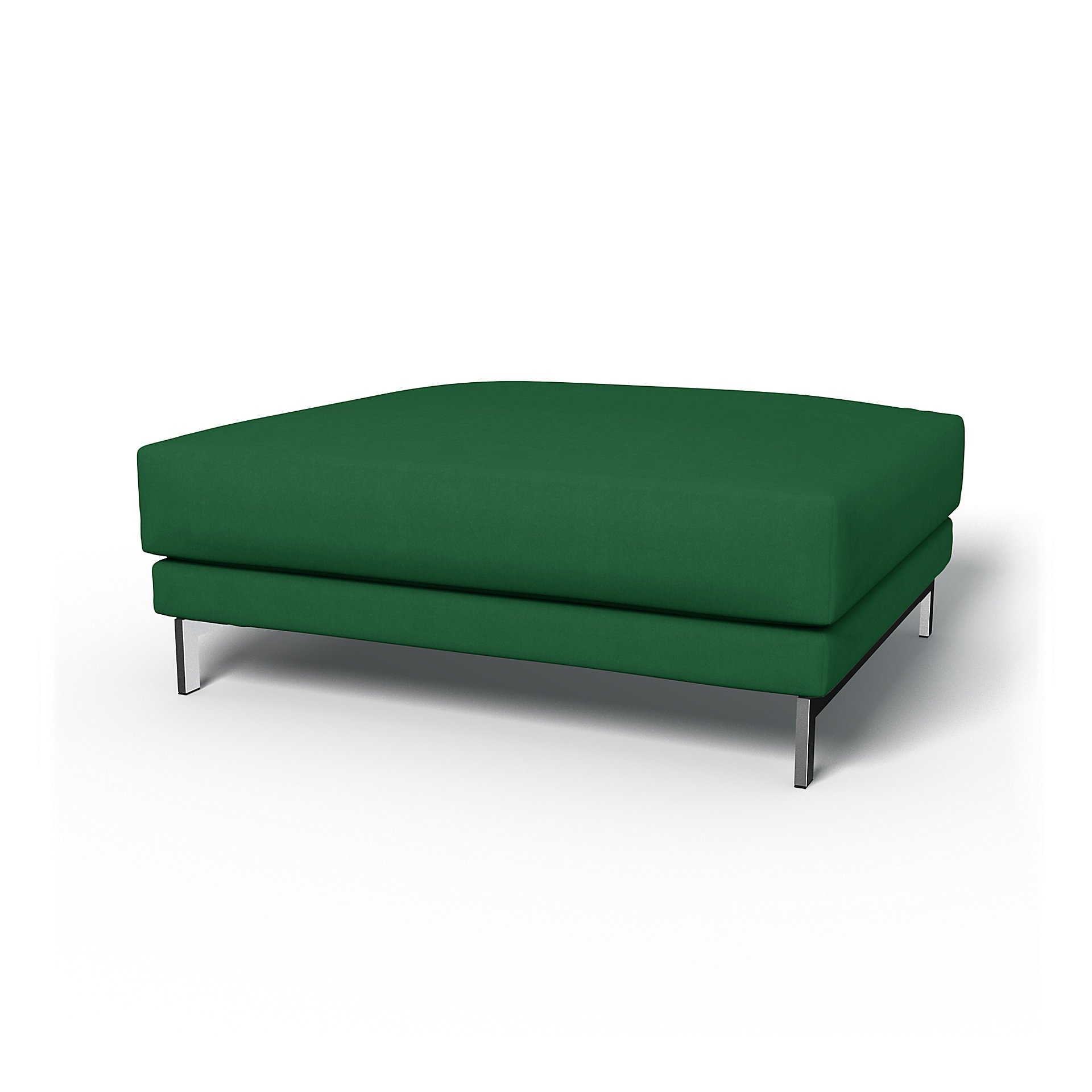 IKEA - Nockeby Footstool Cover, Abundant Green, Velvet - Bemz