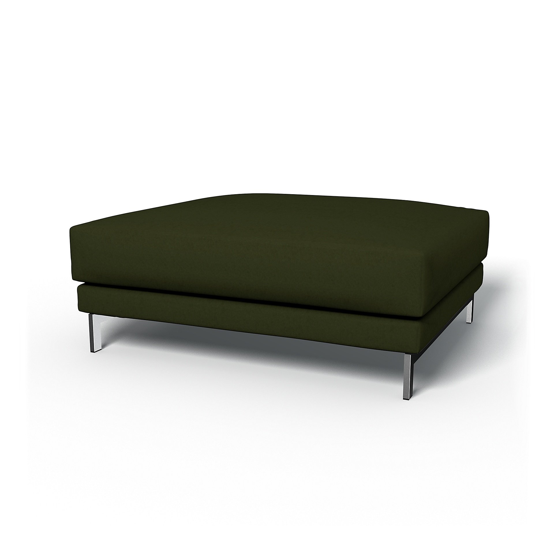 IKEA - Nockeby Footstool Cover, Moss, Velvet - Bemz