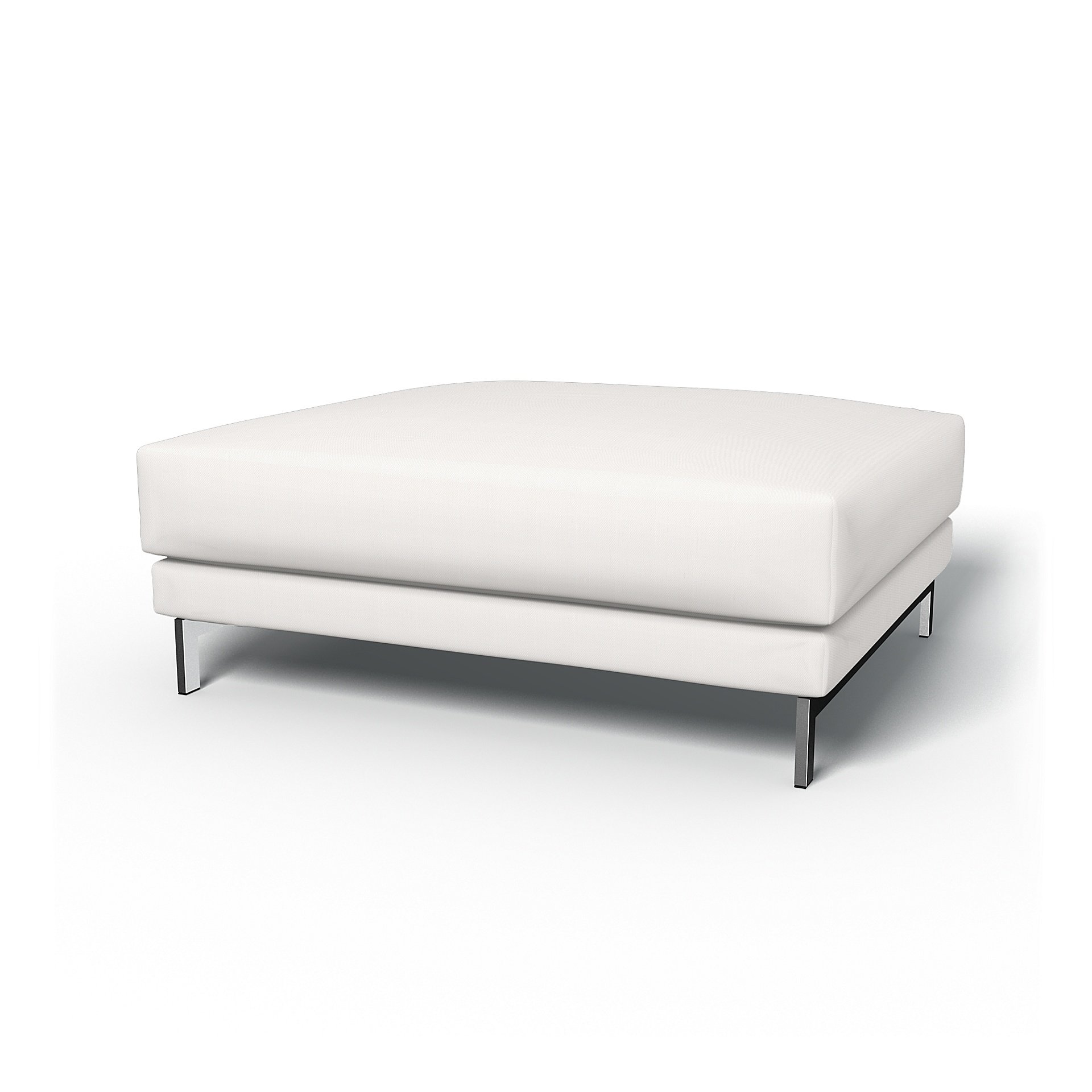 IKEA - Nockeby Footstool Cover, Soft White, Linen - Bemz