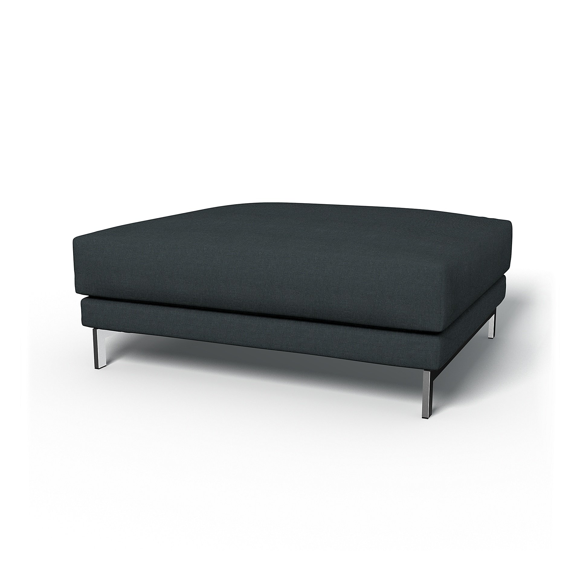 IKEA - Nockeby Footstool Cover, Graphite Grey, Linen - Bemz