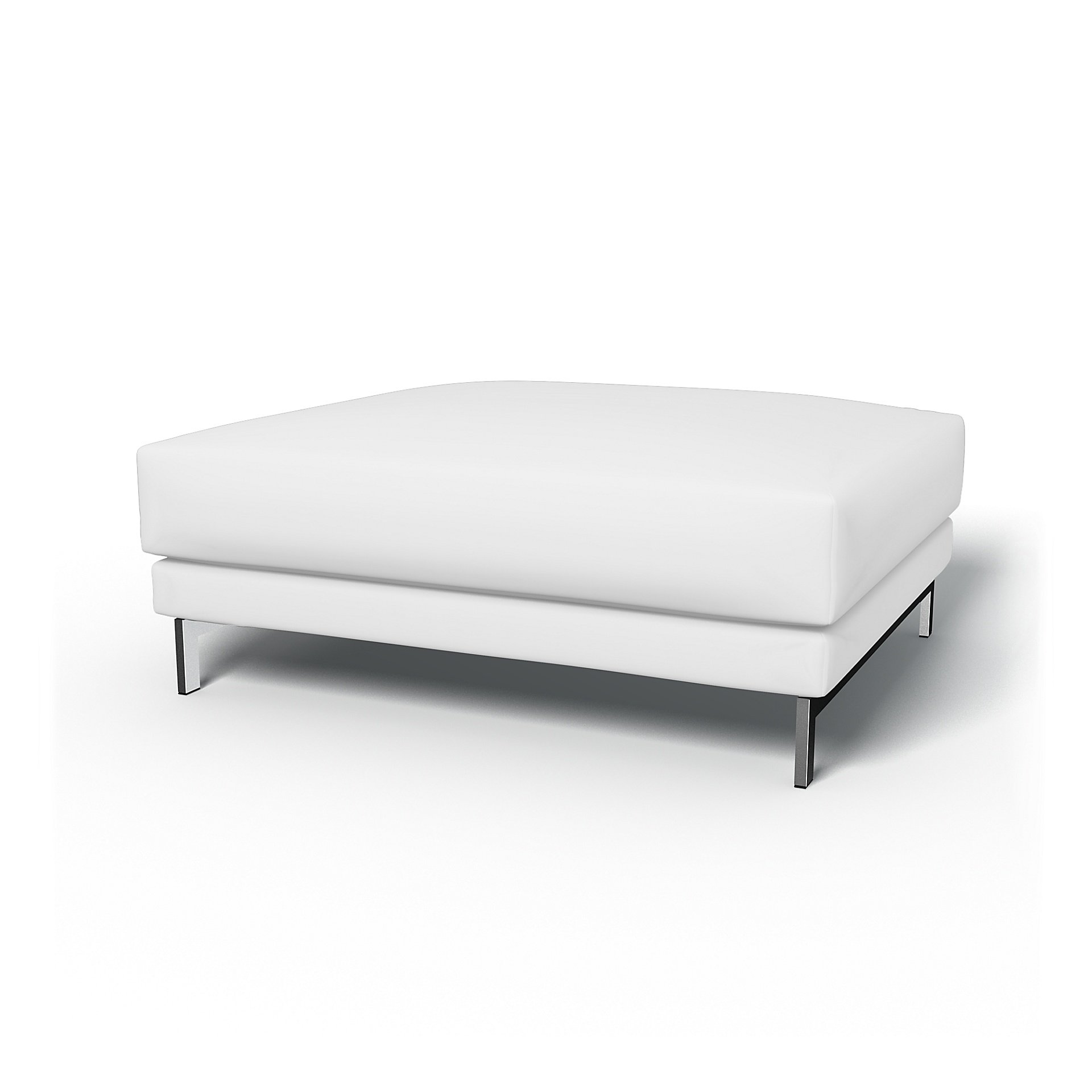 IKEA - Nockeby Footstool Cover, Absolute White, Linen - Bemz