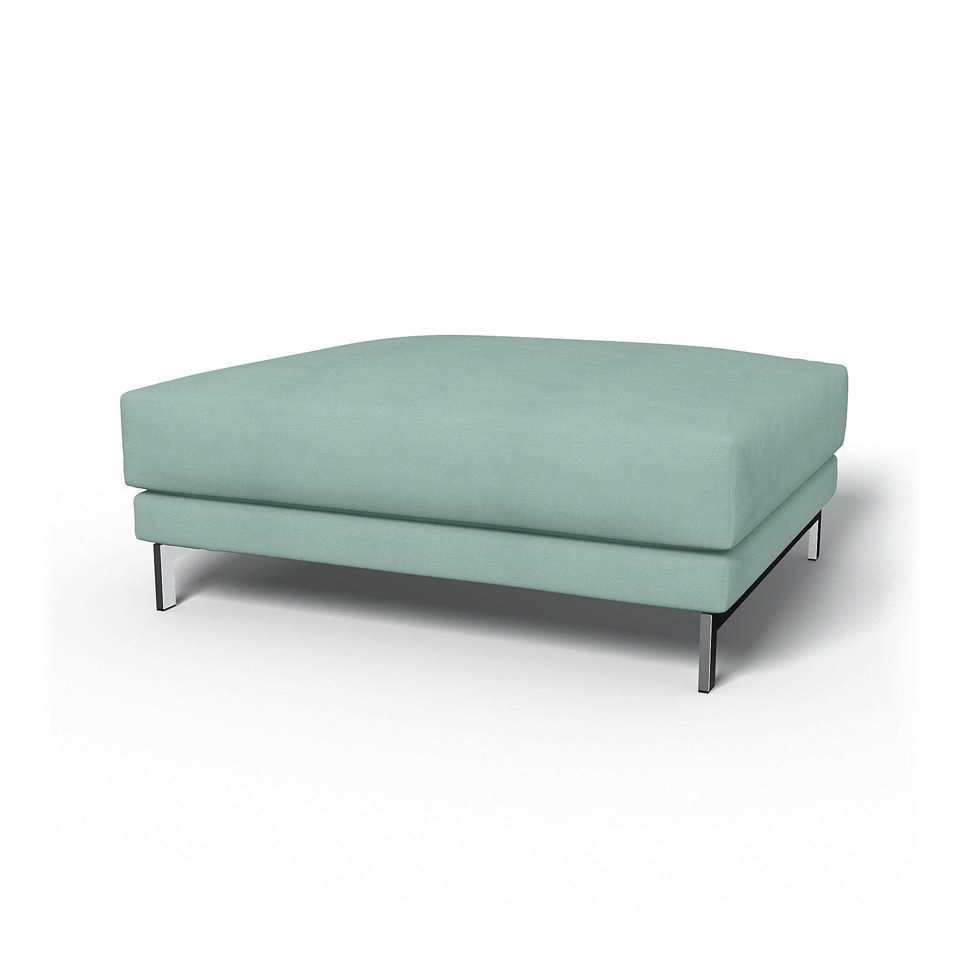 IKEA - Nockeby Footstool Cover, Mineral Blue, Linen - Bemz