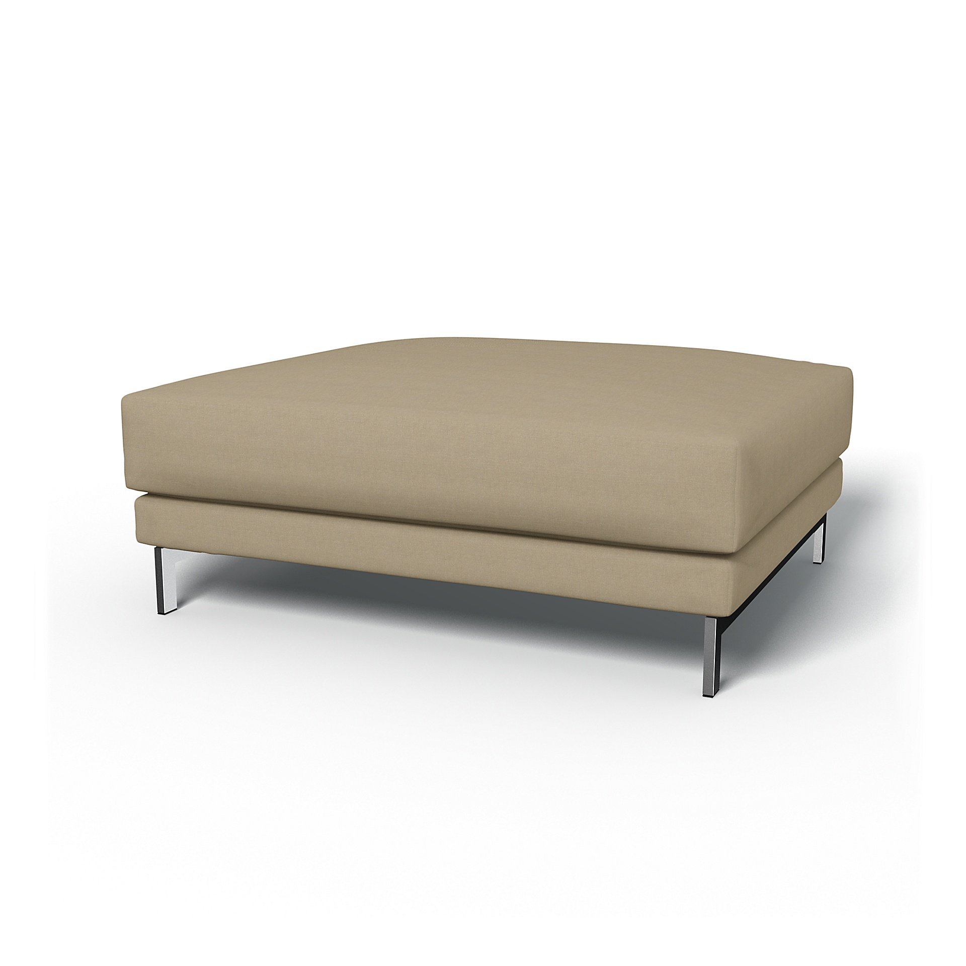 IKEA - Nockeby Footstool Cover, Tan, Linen - Bemz