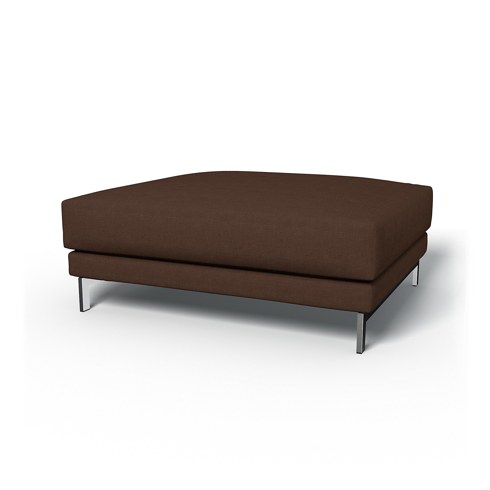 IKEA - Nockeby Footstool Cover, Chocolate, Linen - Bemz