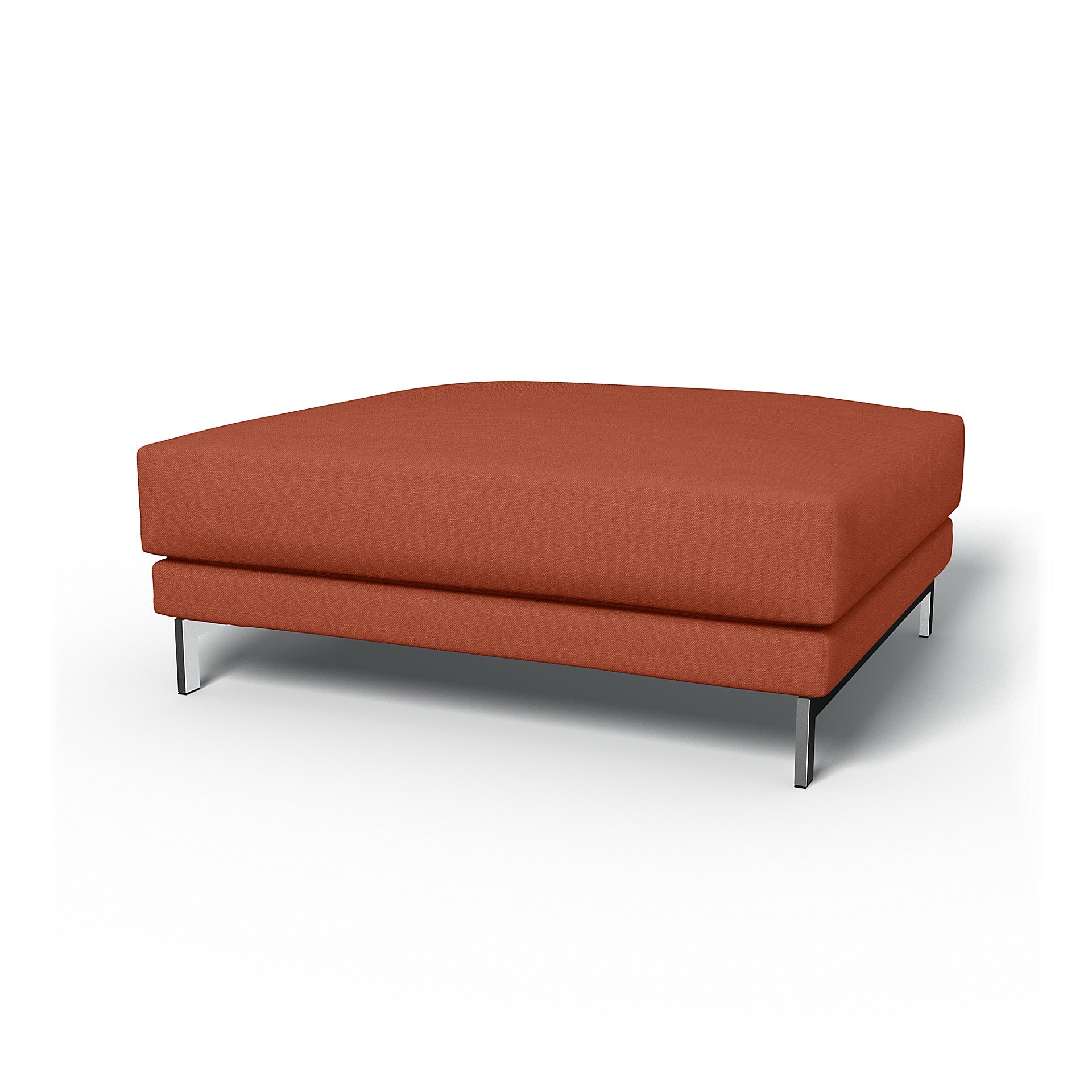 IKEA - Nockeby Footstool Cover, Burnt Orange, Linen - Bemz
