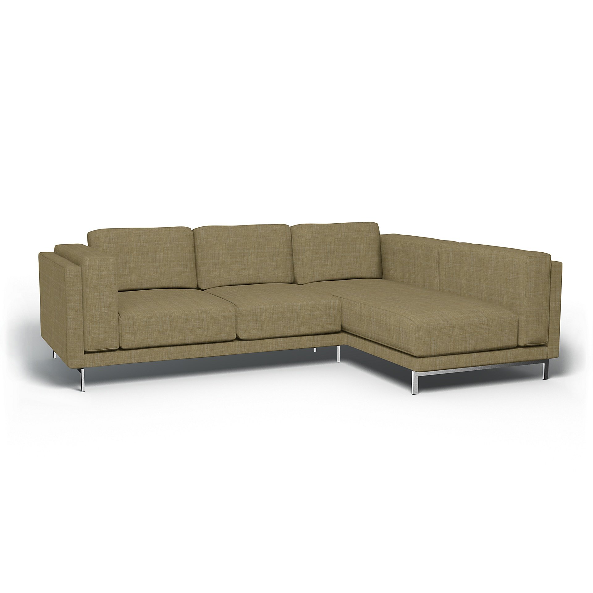 IKEA - Nockeby 3 Seat Sofa with Right Chaise Cover, Dusty Yellow, Boucle & Texture - Bemz