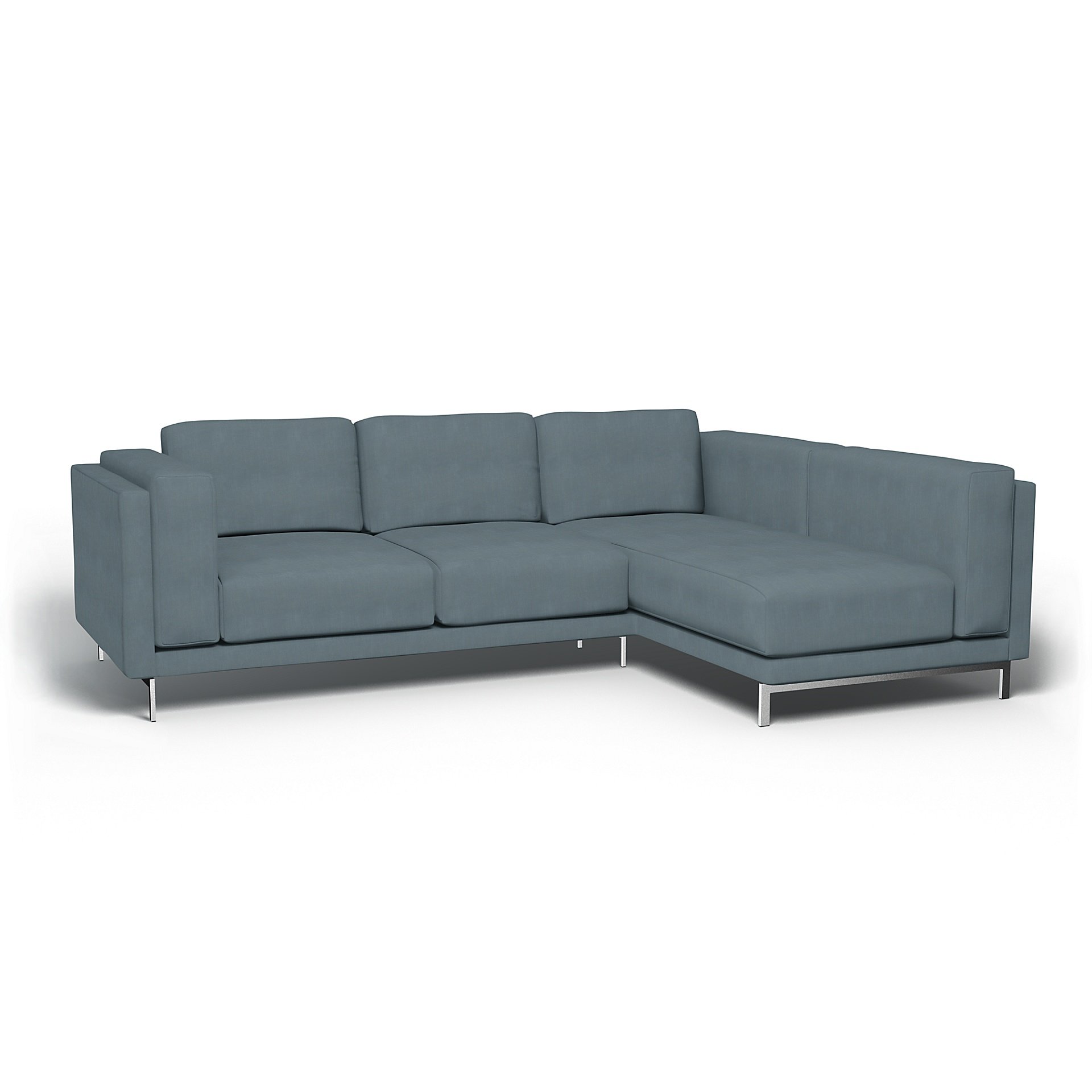 IKEA - Nockeby 3 Seat Sofa with Right Chaise Cover, Dusk, Linen - Bemz