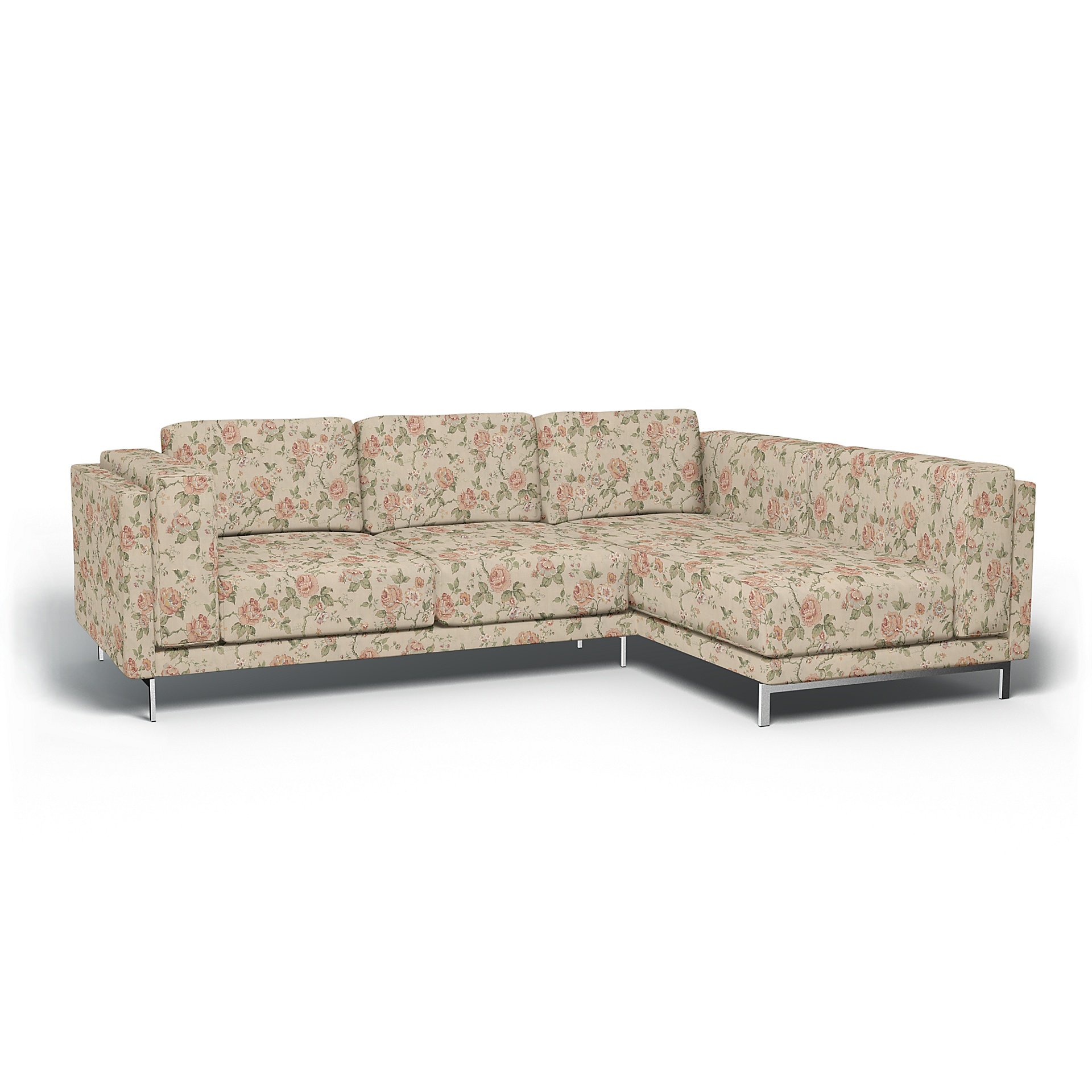 IKEA - Nockeby 3 Seat Sofa with Right Chaise Cover, Rosentrad Light, BEMZ x BORASTAPETER COLLECTION 