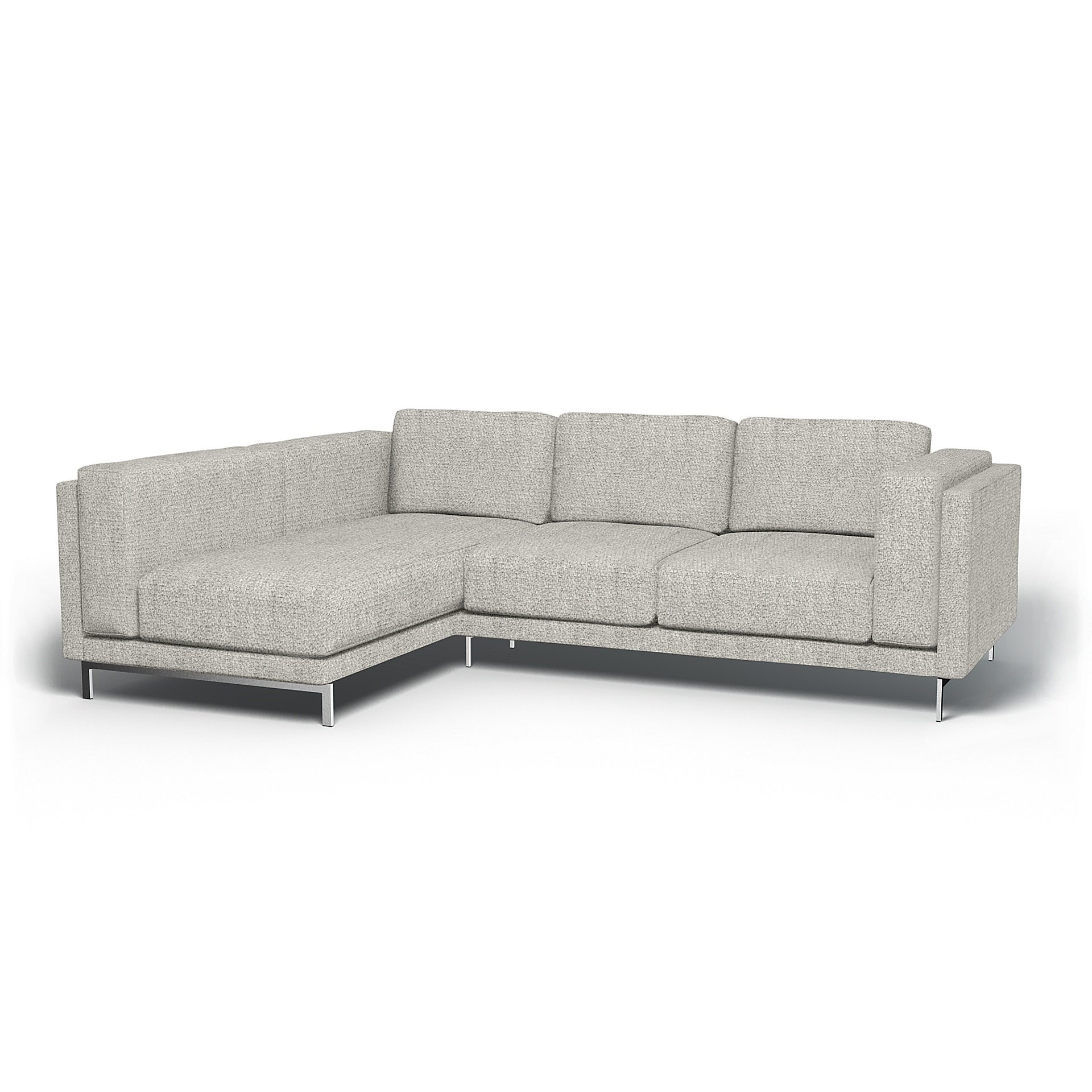 IKEA - Nockeby 3 Seater Sofa with Left Chaise Cover, Driftwood, Boucle & Texture - Bemz