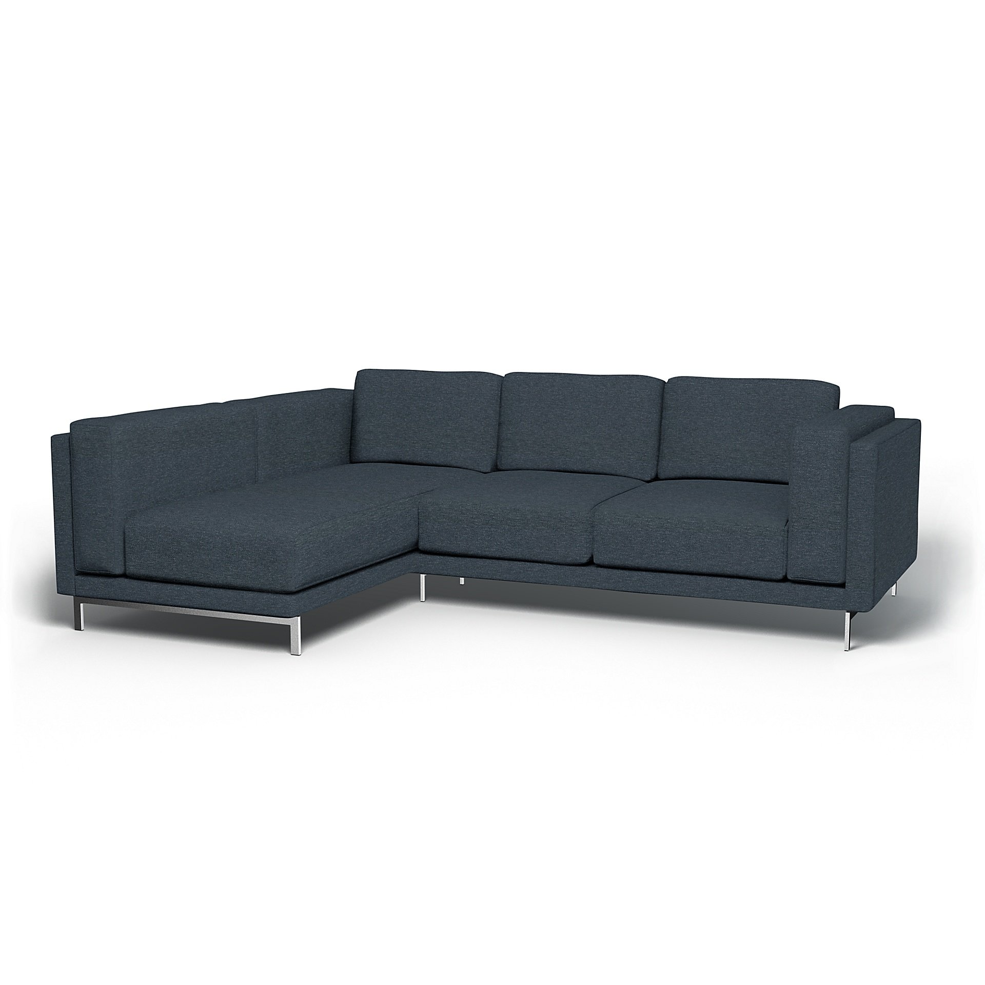 IKEA - Nockeby 3 Seater Sofa with Left Chaise Cover, Denim, Boucle & Texture - Bemz