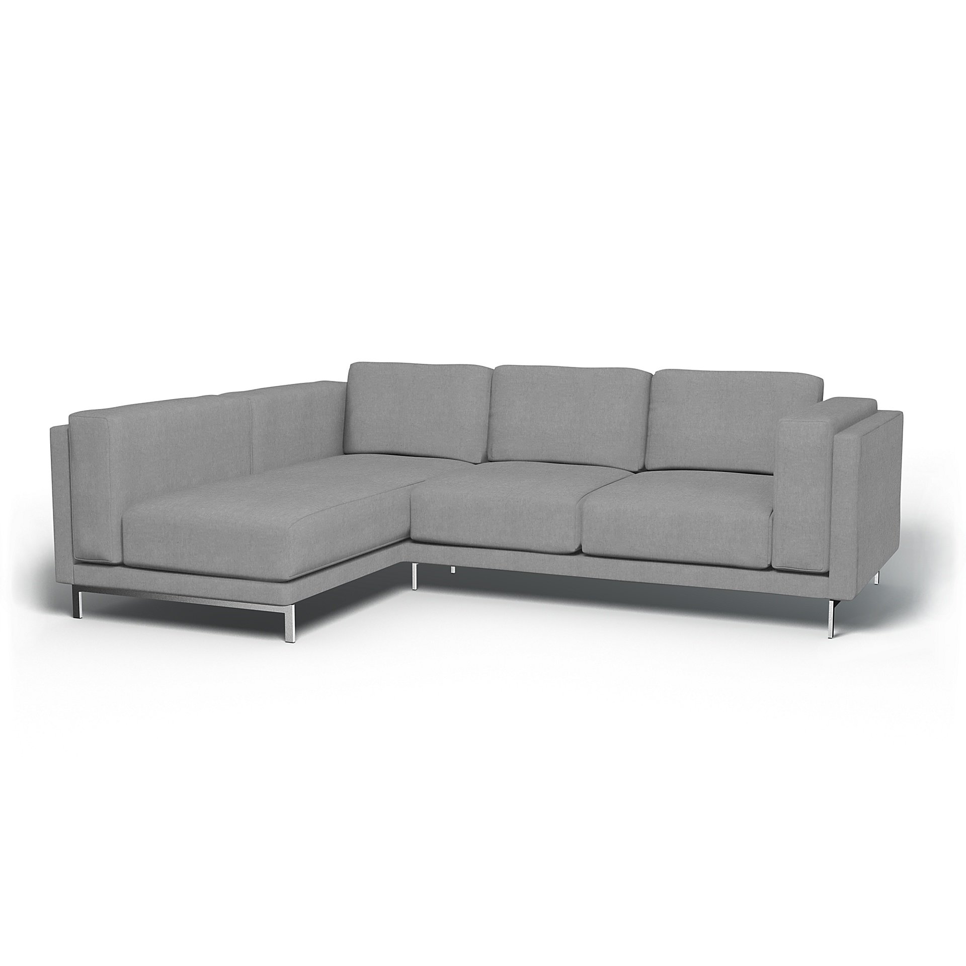IKEA - Nockeby 3 Seater Sofa with Left Chaise Cover, Graphite, Linen - Bemz