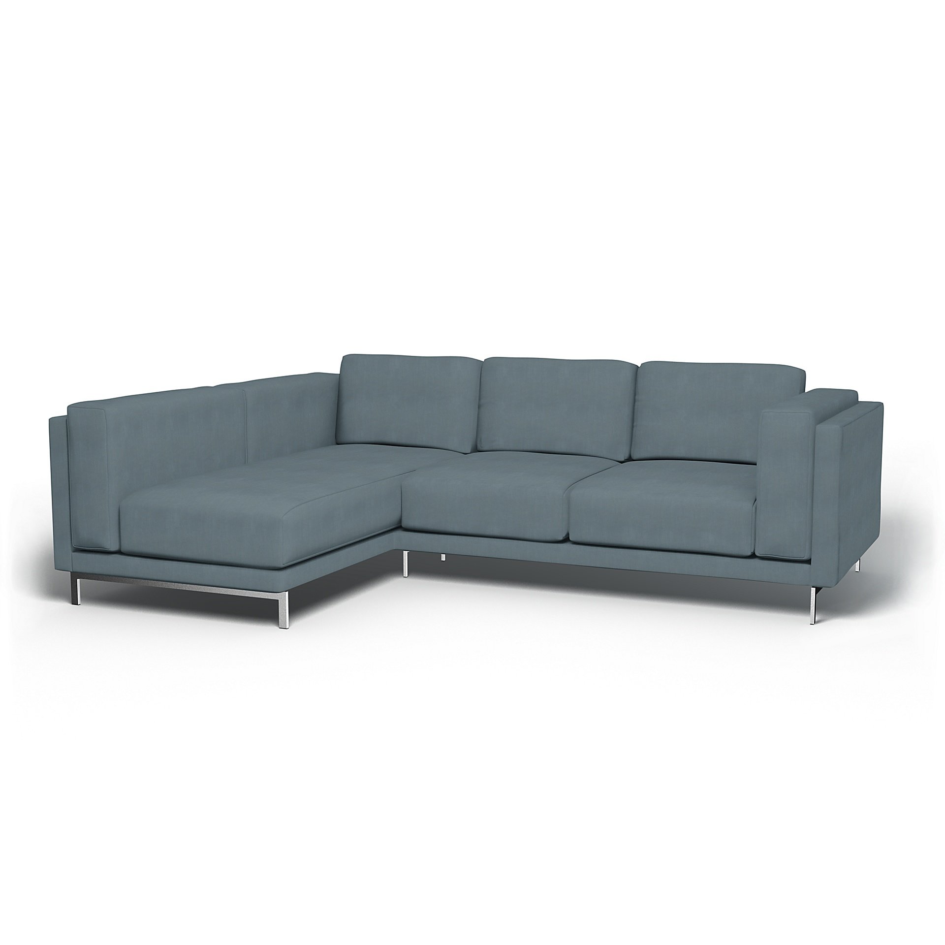 IKEA - Nockeby 3 Seater Sofa with Left Chaise Cover, Dusk, Linen - Bemz