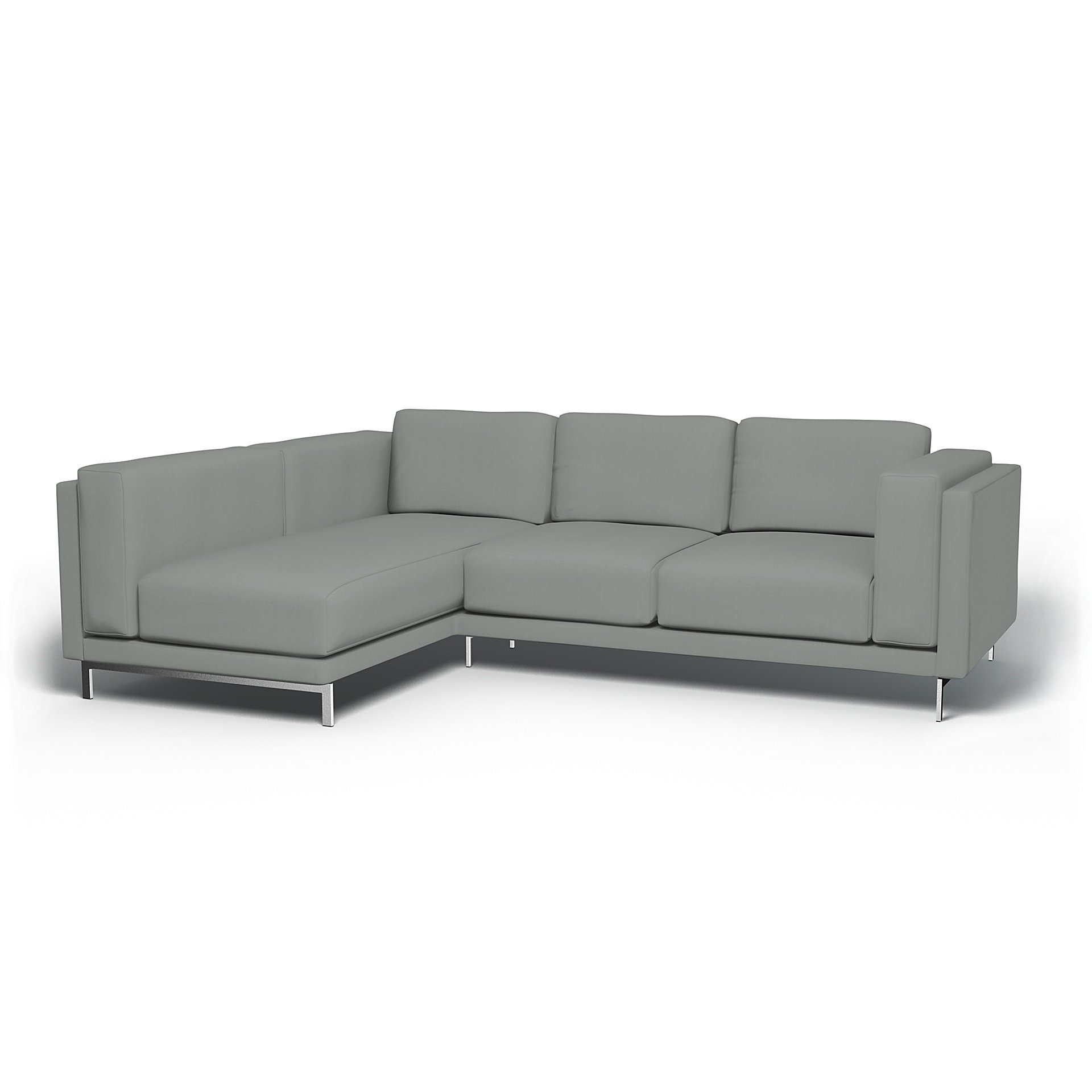 IKEA - Nockeby 3 Seater Sofa with Left Chaise Cover, Drizzle, Cotton - Bemz