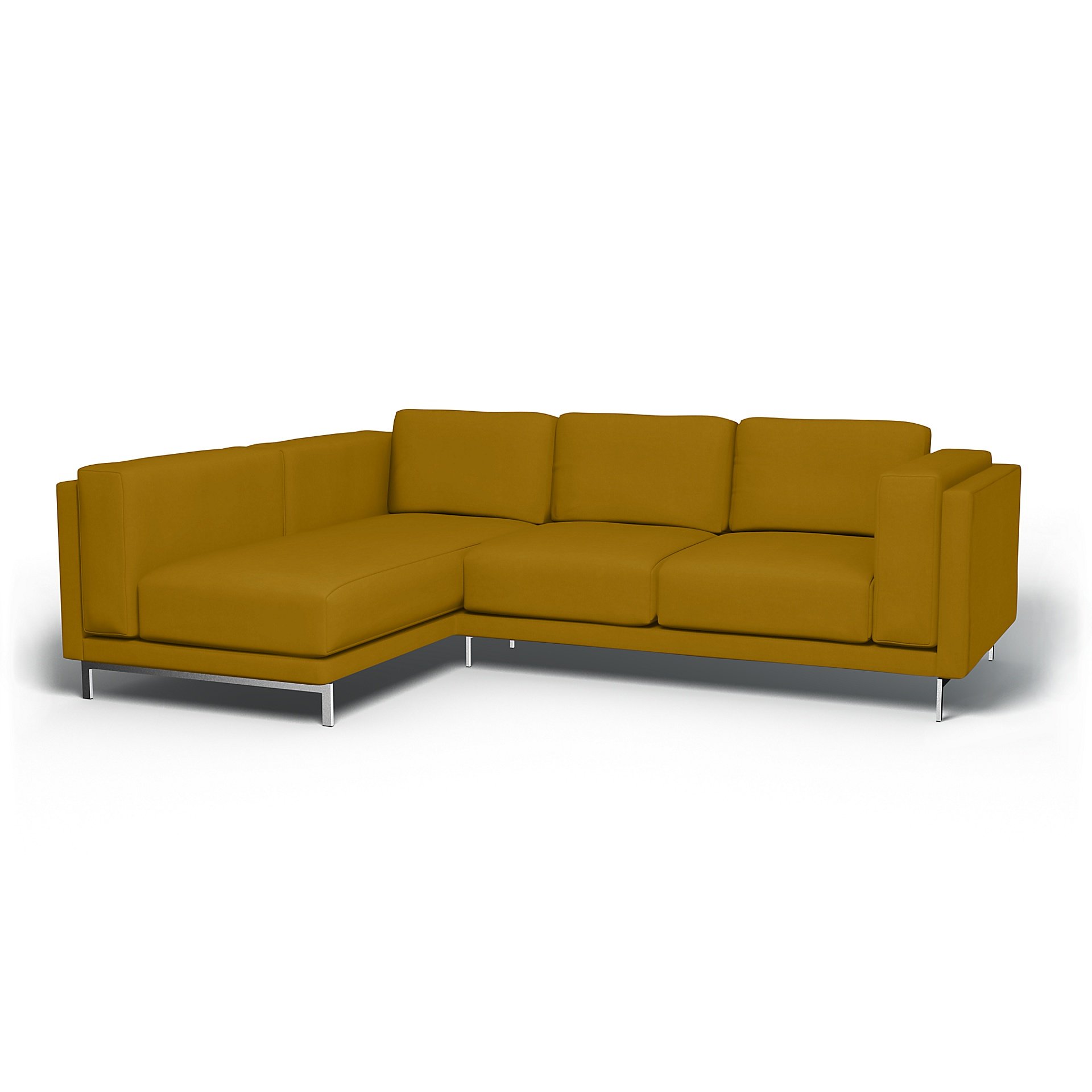 IKEA - Nockeby 3 Seater Sofa with Left Chaise Cover, Dijon, Velvet - Bemz