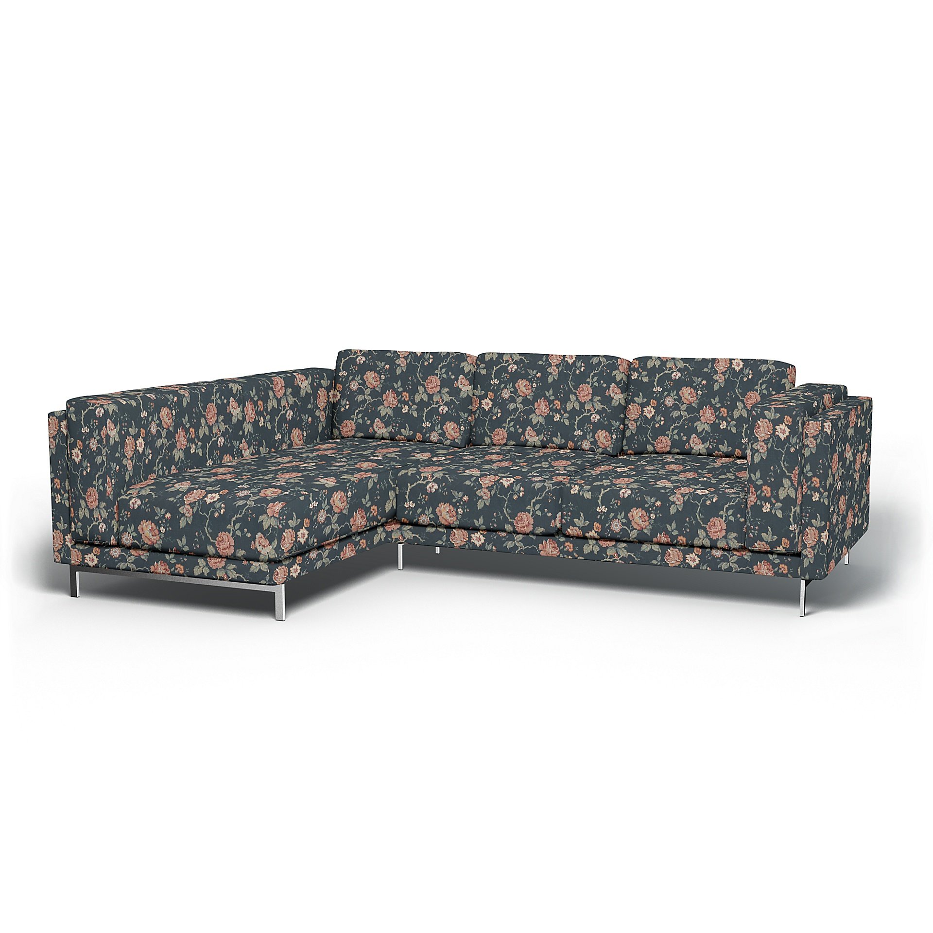 IKEA - Nockeby 3 Seater Sofa with Left Chaise Cover, Rosentrad Dark, BEMZ x BORASTAPETER COLLECTION 