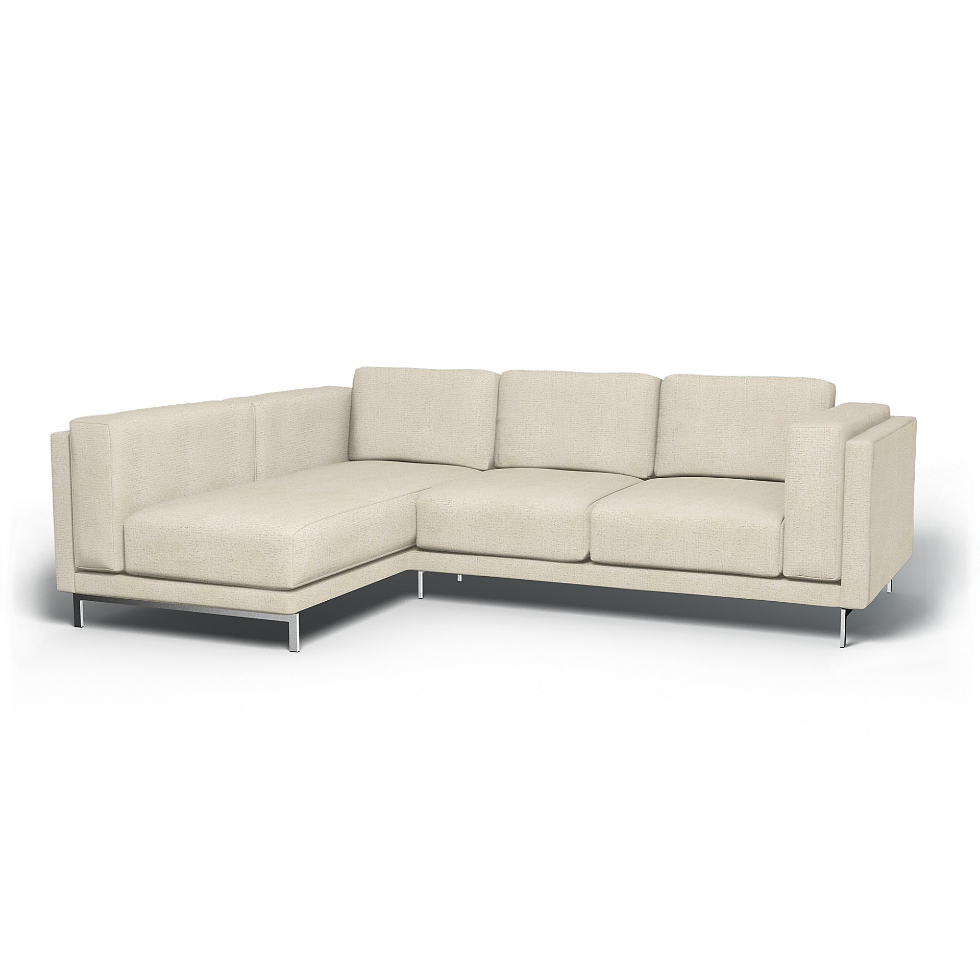 IKEA - Nockeby 3 Seater Sofa with Left Chaise Cover, Ecru, Boucle & Texture - Bemz