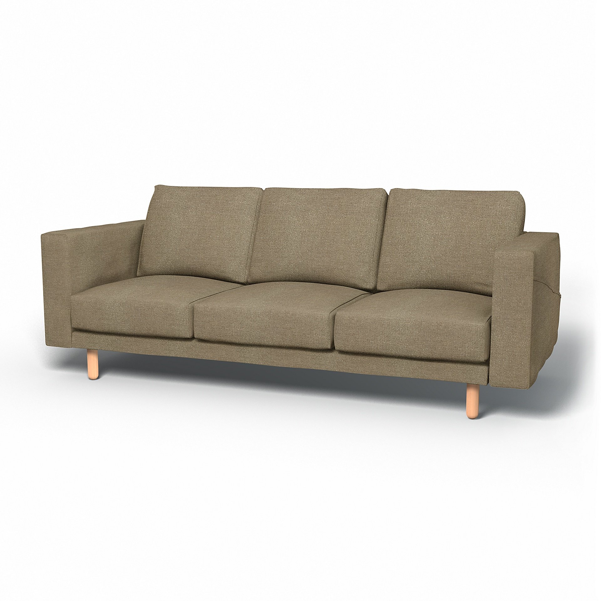 IKEA - Norsborg 3 Seater Sofa Cover, Pebble, Boucle & Texture - Bemz