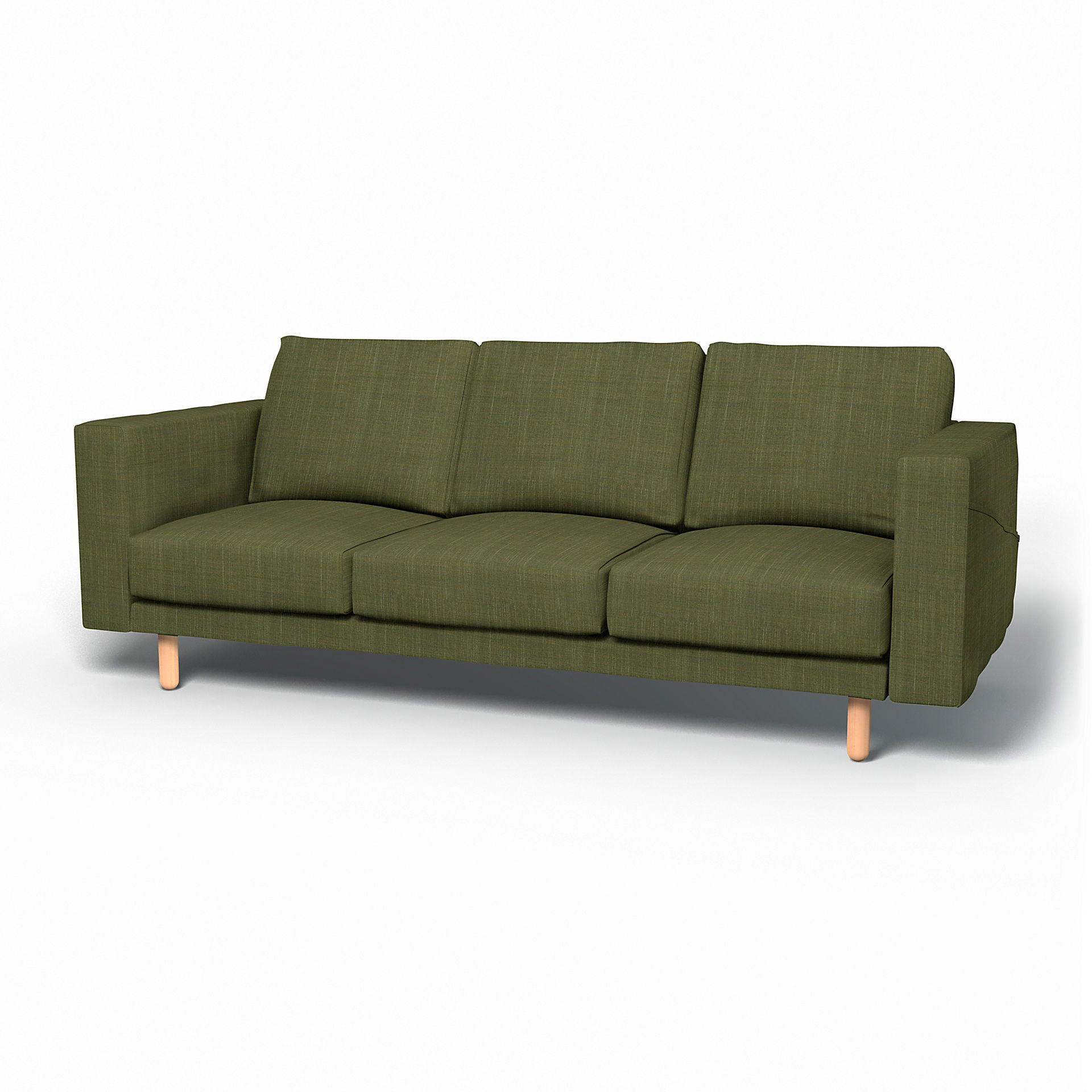 IKEA - Överdrag till Norsborg 3-sitssoffa, Moss Green, BOUCLÉ & TEXTUR - Bemz