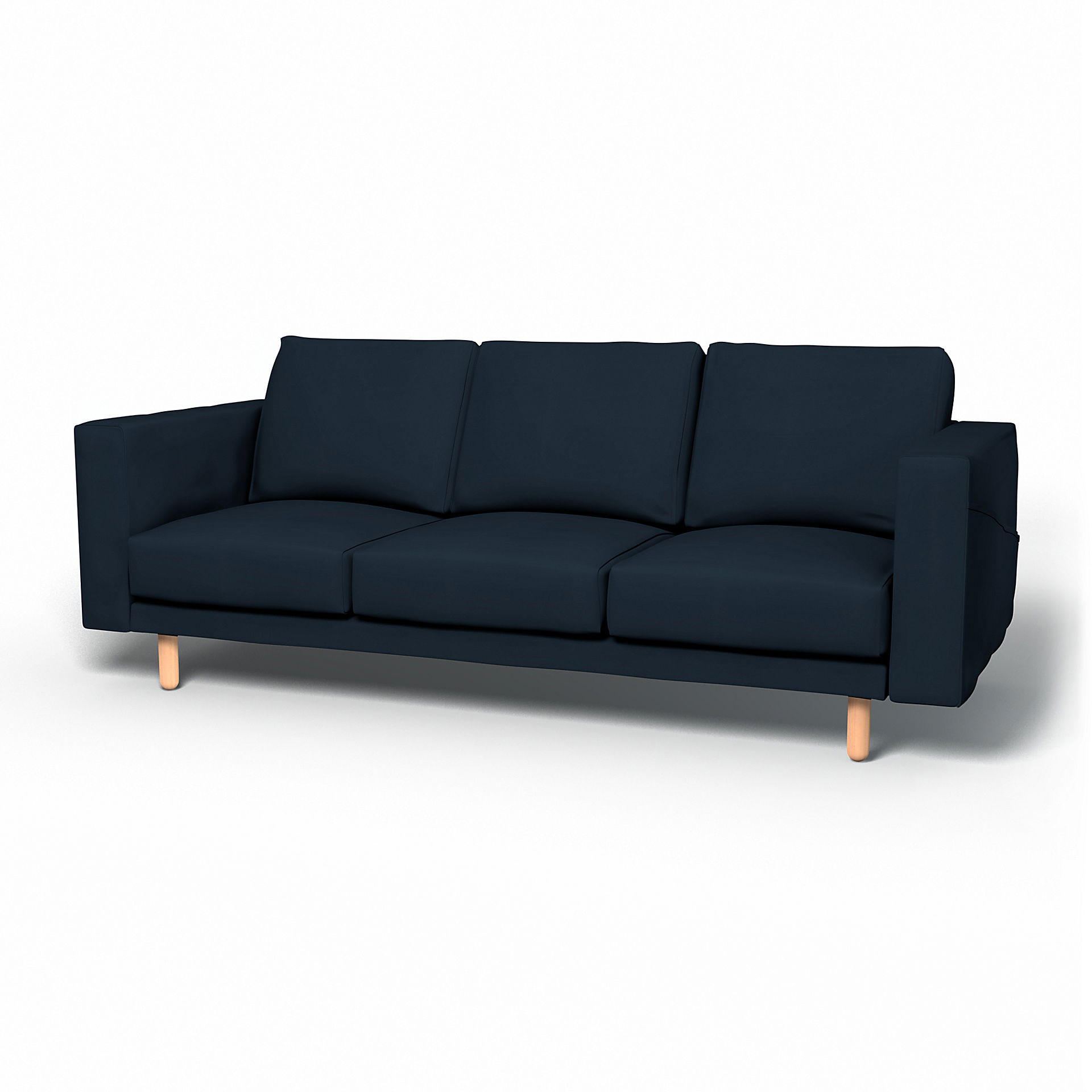 IKEA - Överdrag till Norsborg 3-sitssoffa, Navy Blue, Bomull - Bemz