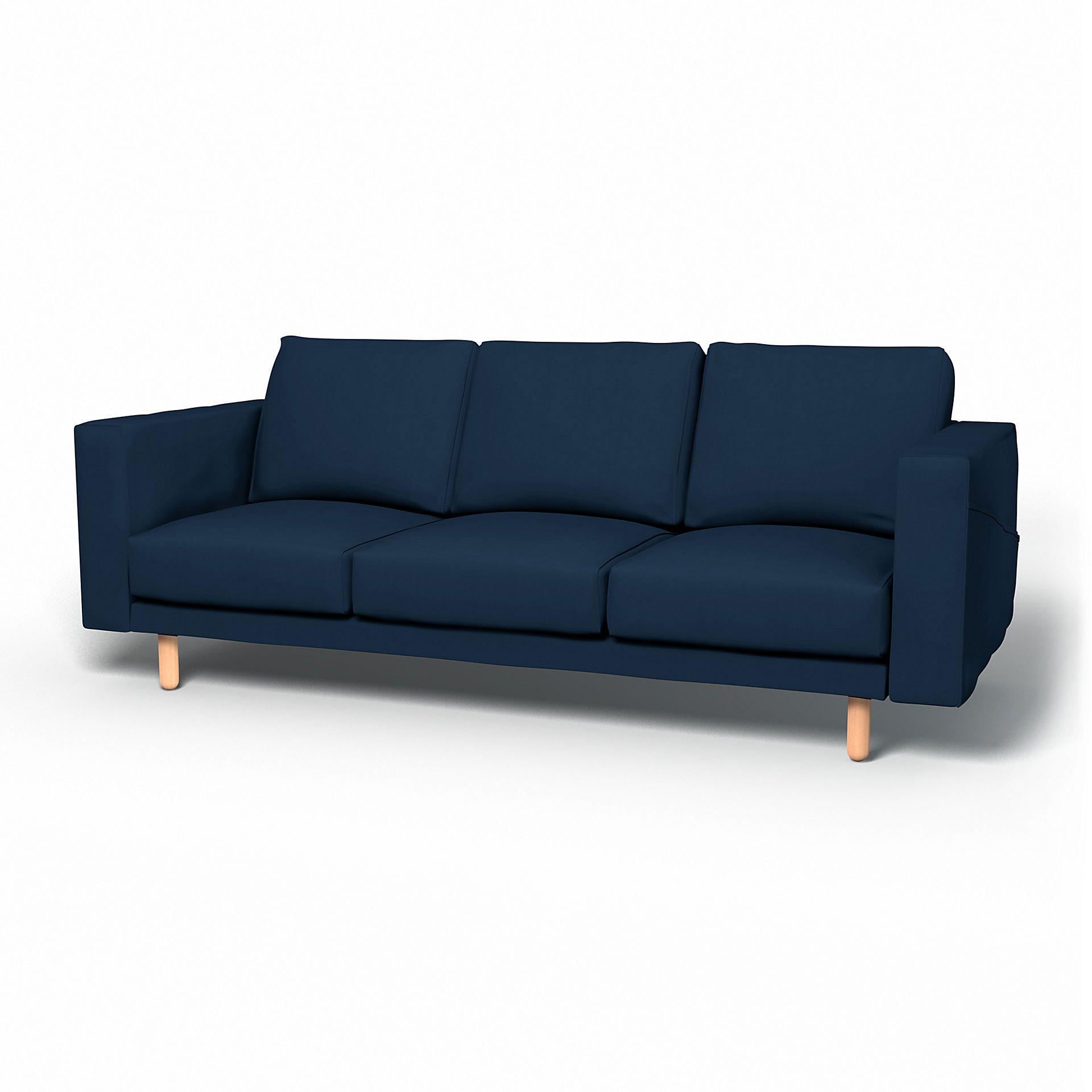 IKEA - Överdrag till Norsborg 3-sitssoffa, Deep Navy Blue, Bomull - Bemz