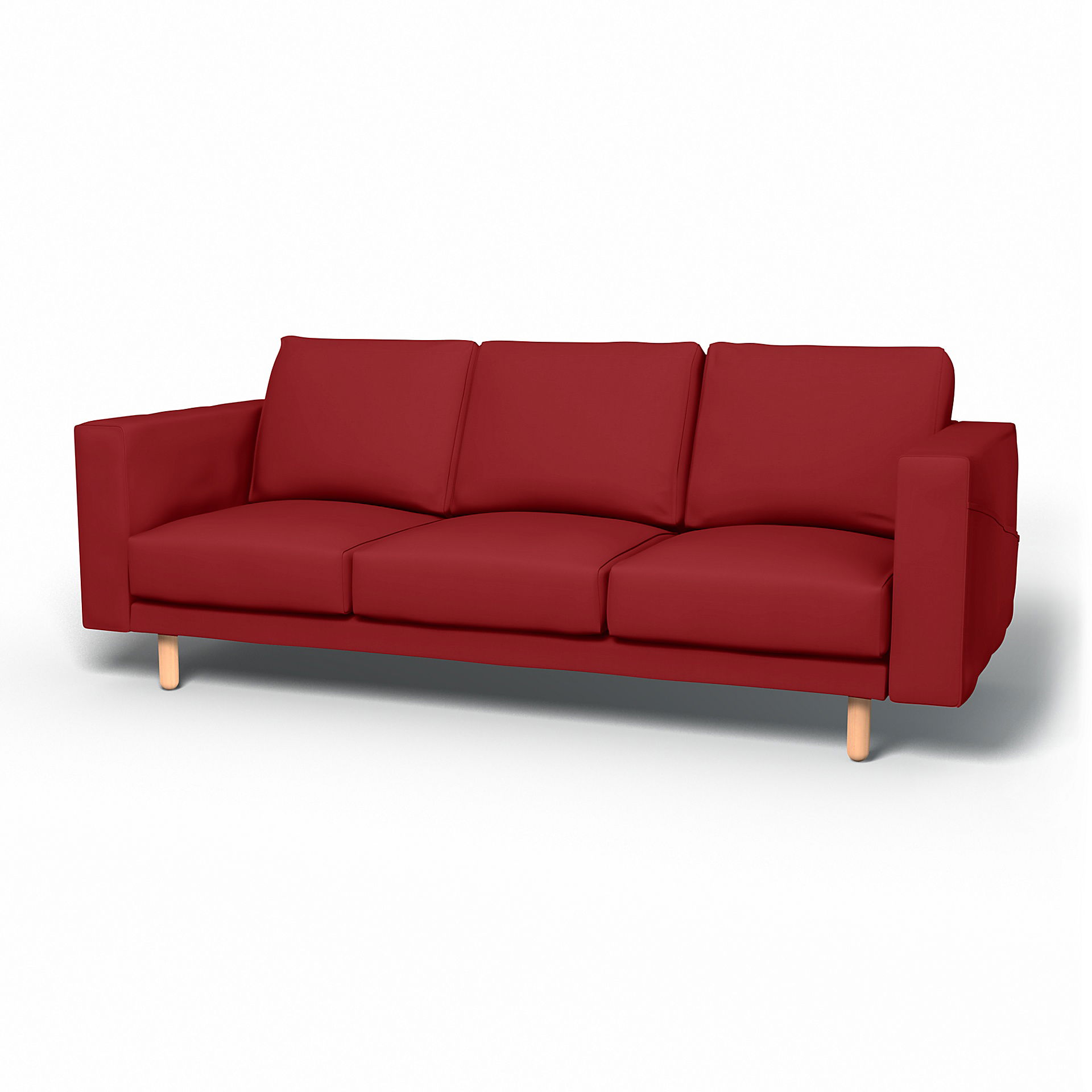 IKEA - Överdrag till Norsborg 3-sitssoffa, Scarlet Red, Bomull - Bemz