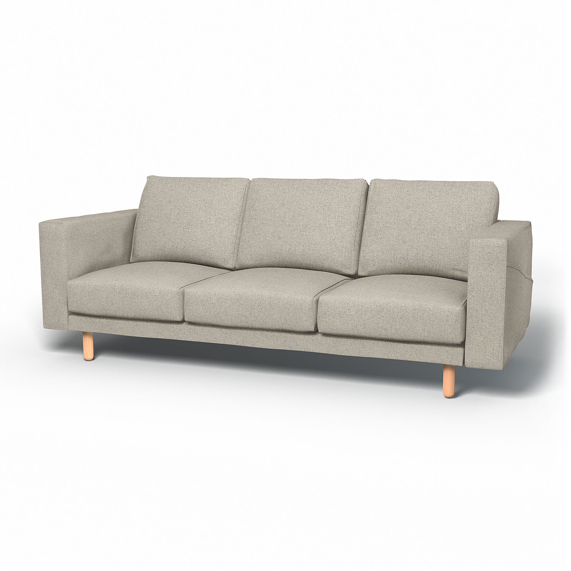 IKEA - Housse de canapé 3 places Norsborg, Silver Grey, Conscious - Bemz