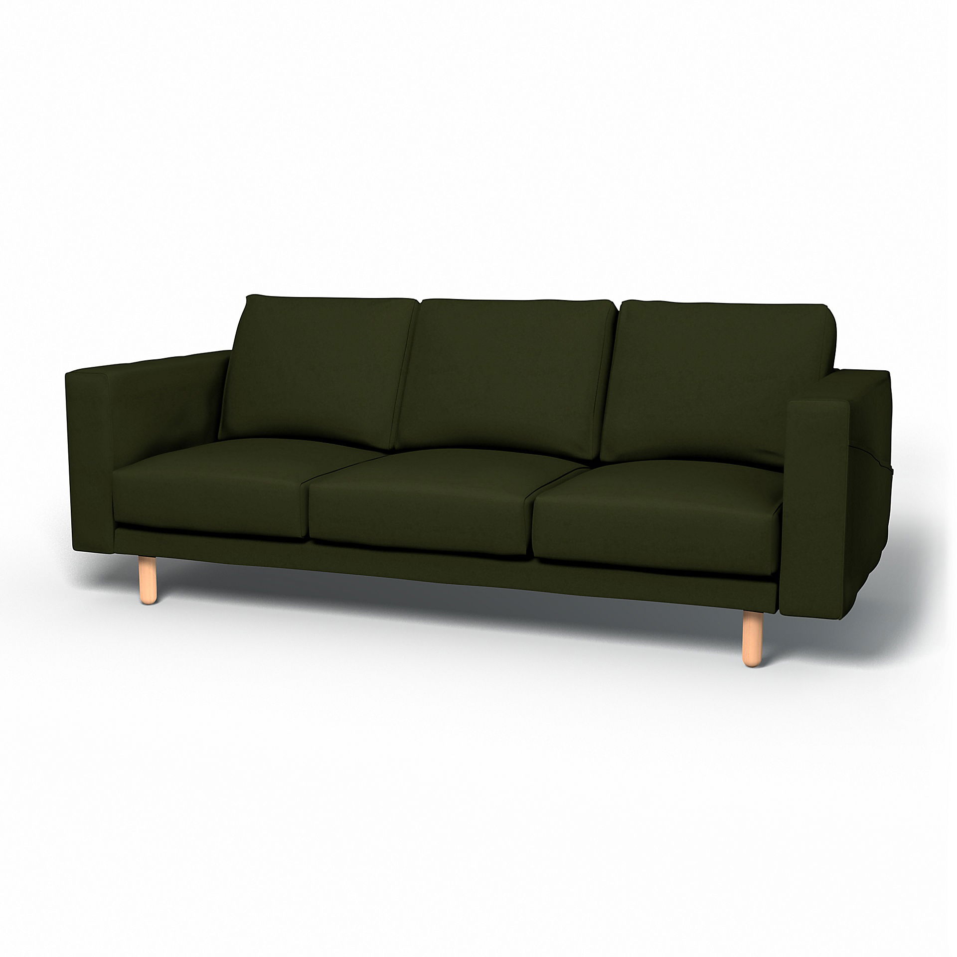 IKEA - Norsborg 3 Seater Sofa Cover, Moss, Velvet - Bemz