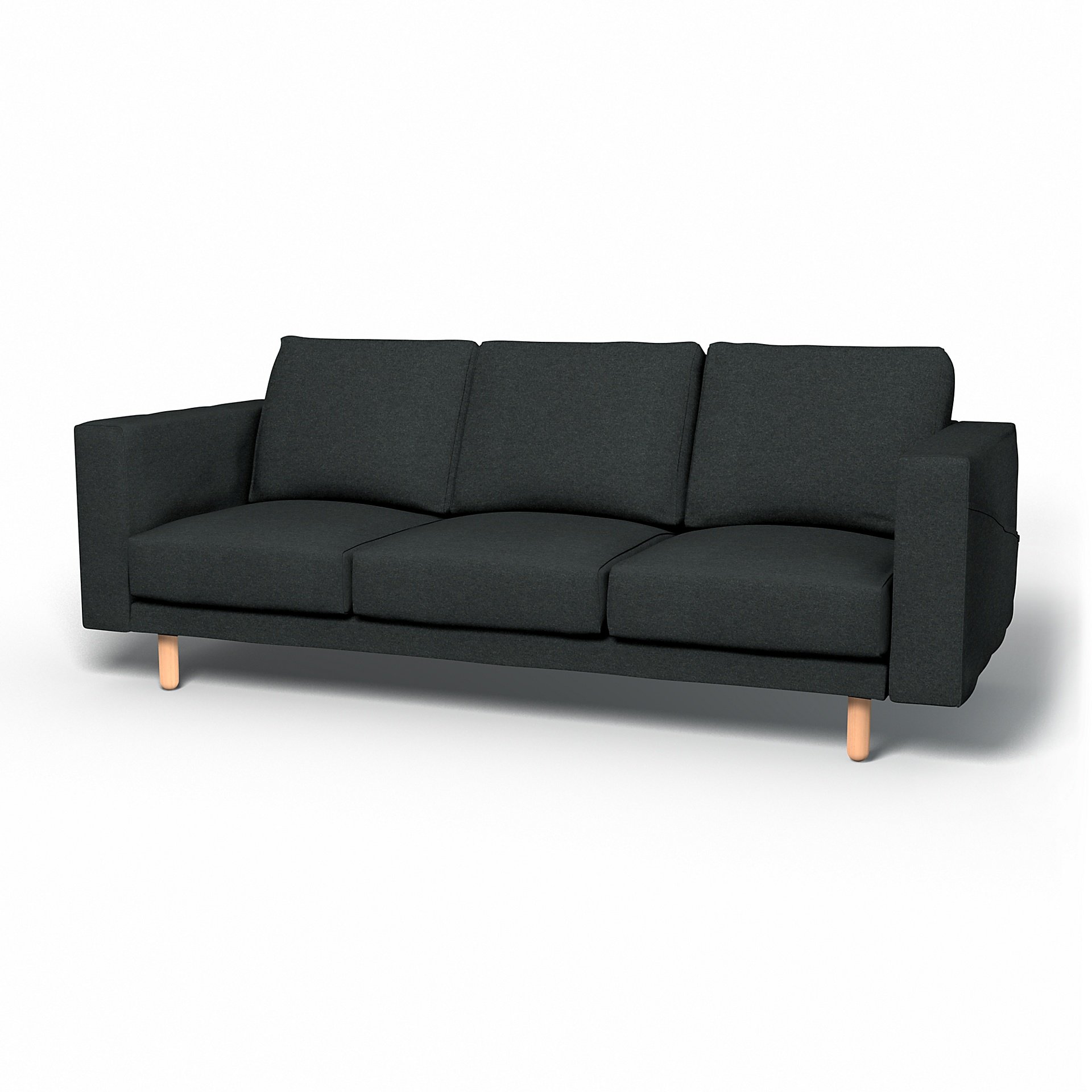 IKEA - Norsborg 3 Seater Sofa Cover, Stone, Wool - Bemz