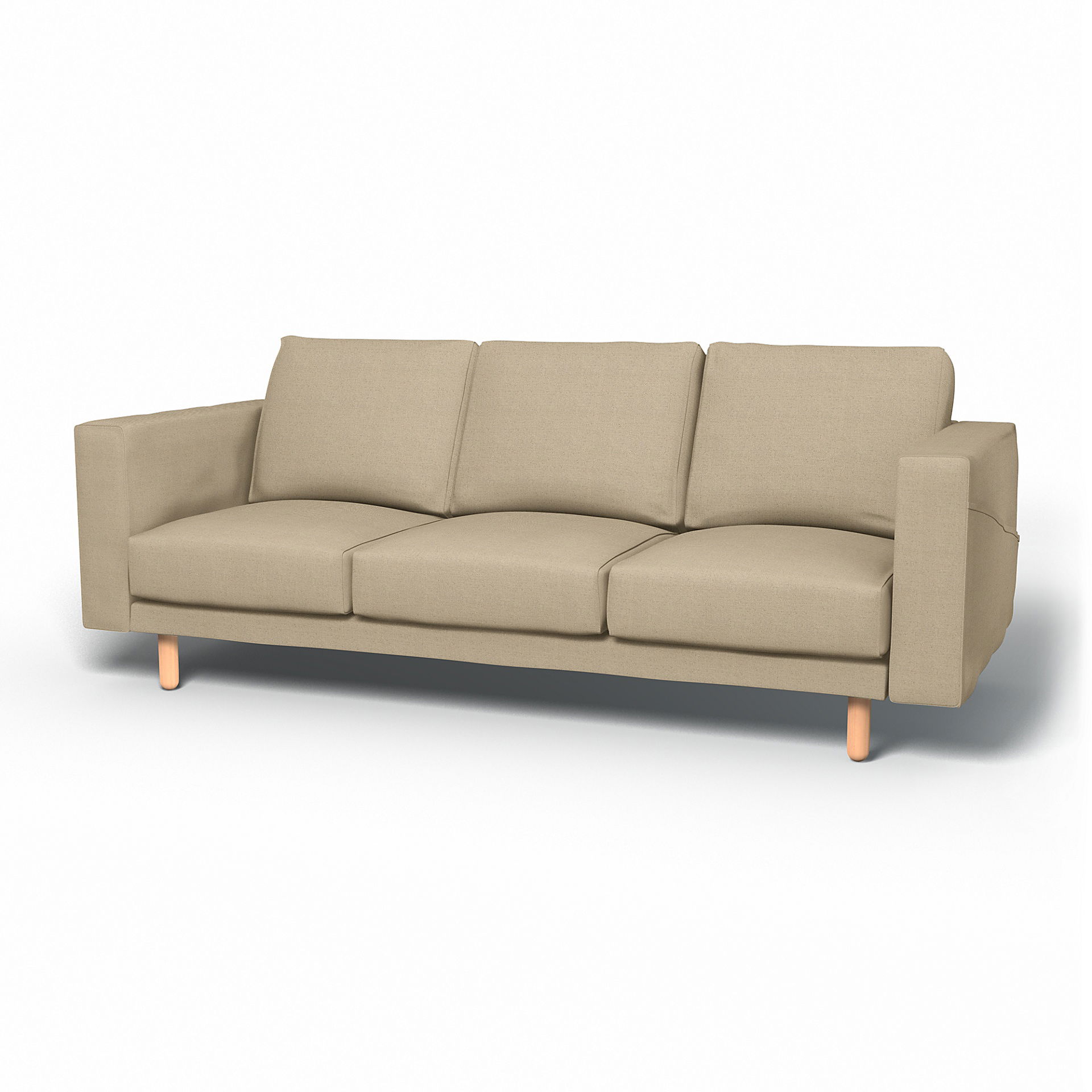 IKEA - Överdrag till Norsborg 3-sitssoffa, Unbleached, Linne - Bemz