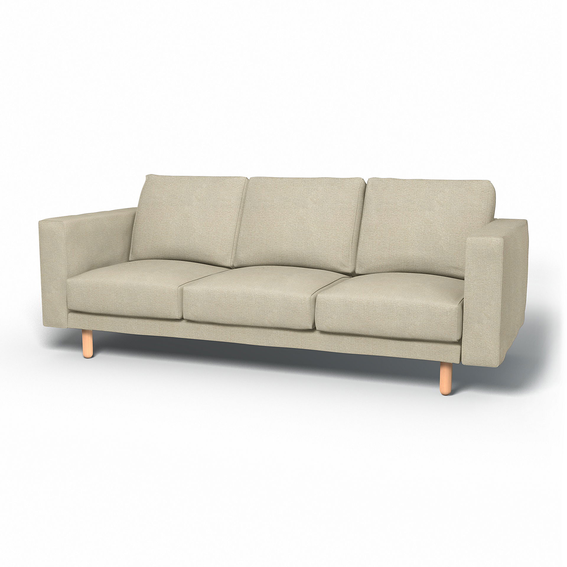 IKEA - Norsborg 3 Seater Sofa Cover, Cream, Bouclé & Texture - Bemz
