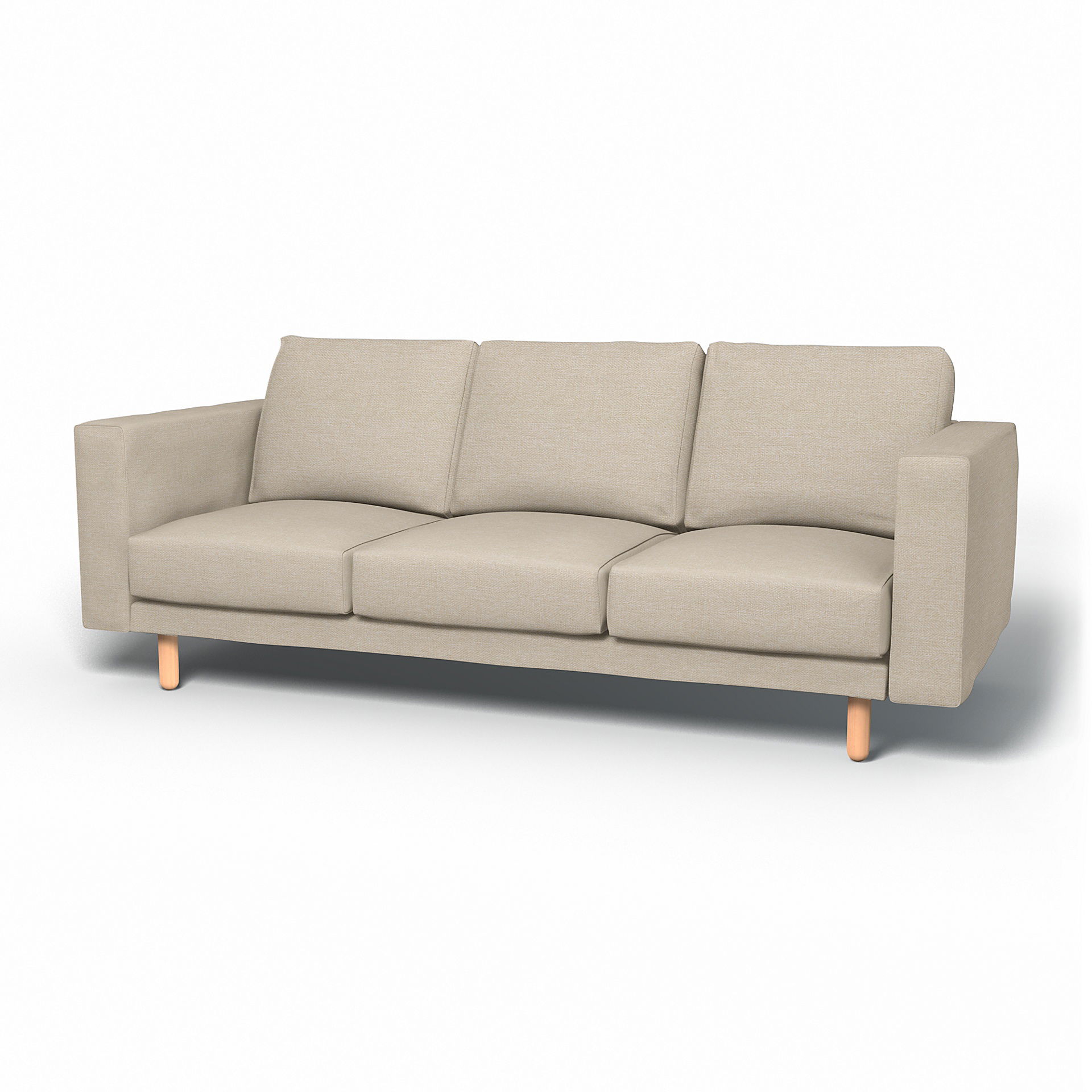 IKEA - Norsborg 3 Seater Sofa Cover, Natural, Bouclé & Texture - Bemz