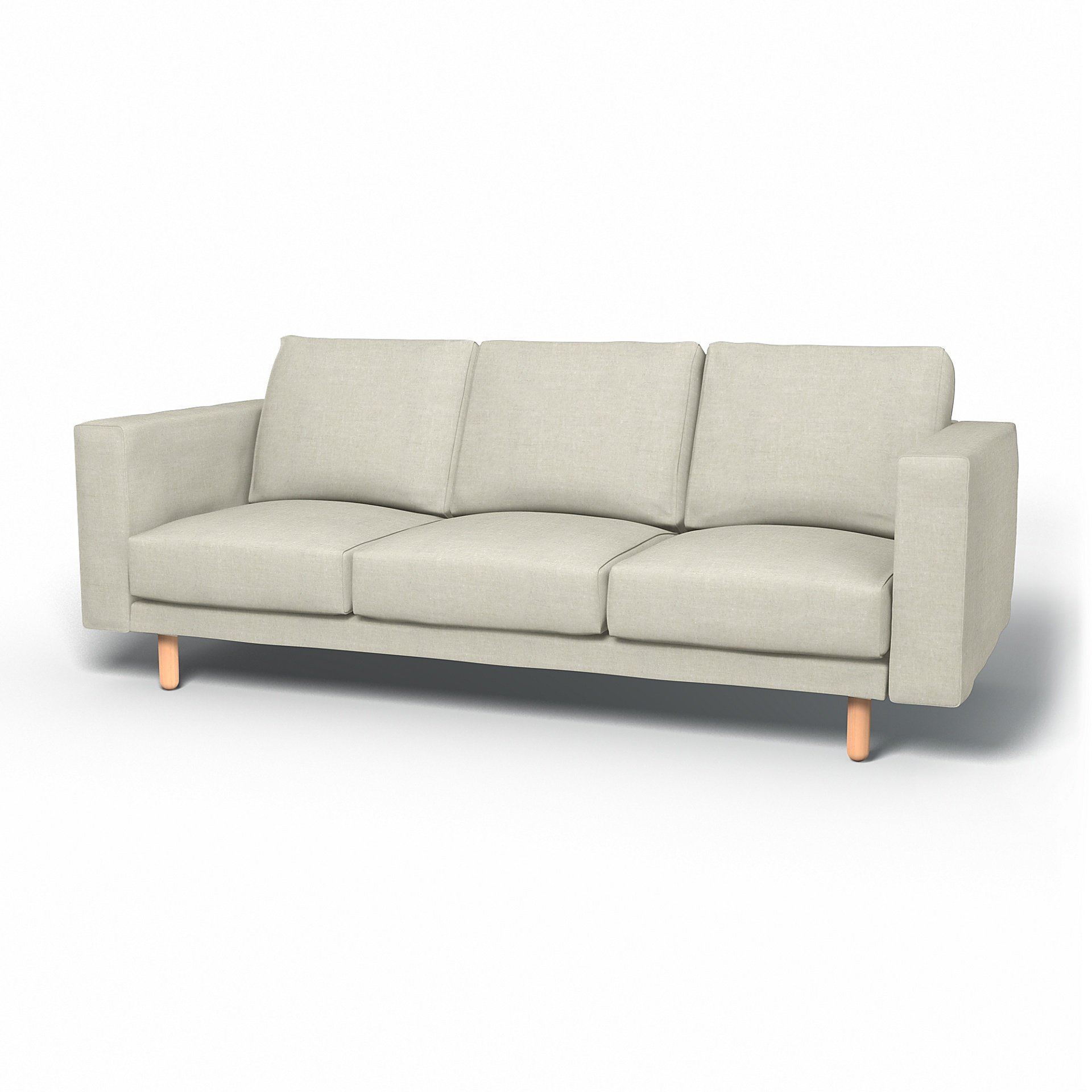IKEA - Norsborg 3 Seater Sofa Cover, Natural, Linen - Bemz