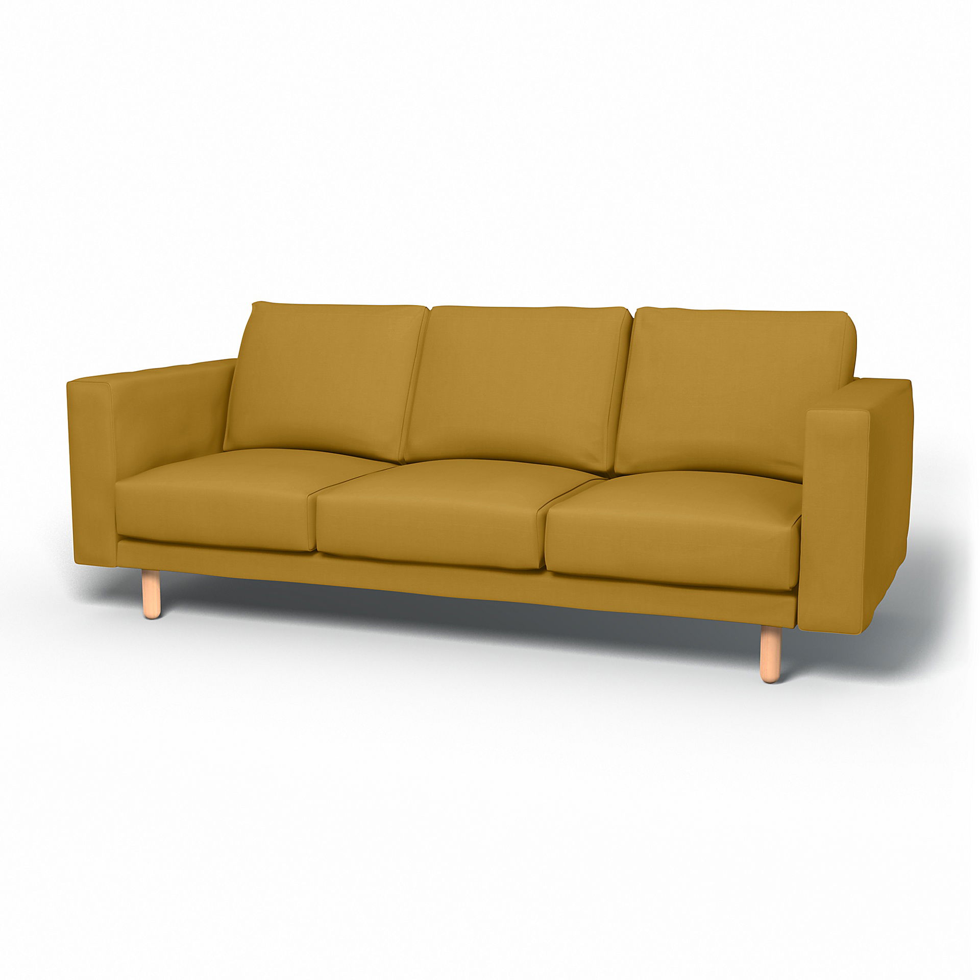 IKEA - Norsborg 3 Seater Sofa Cover, Honey Mustard, Cotton - Bemz