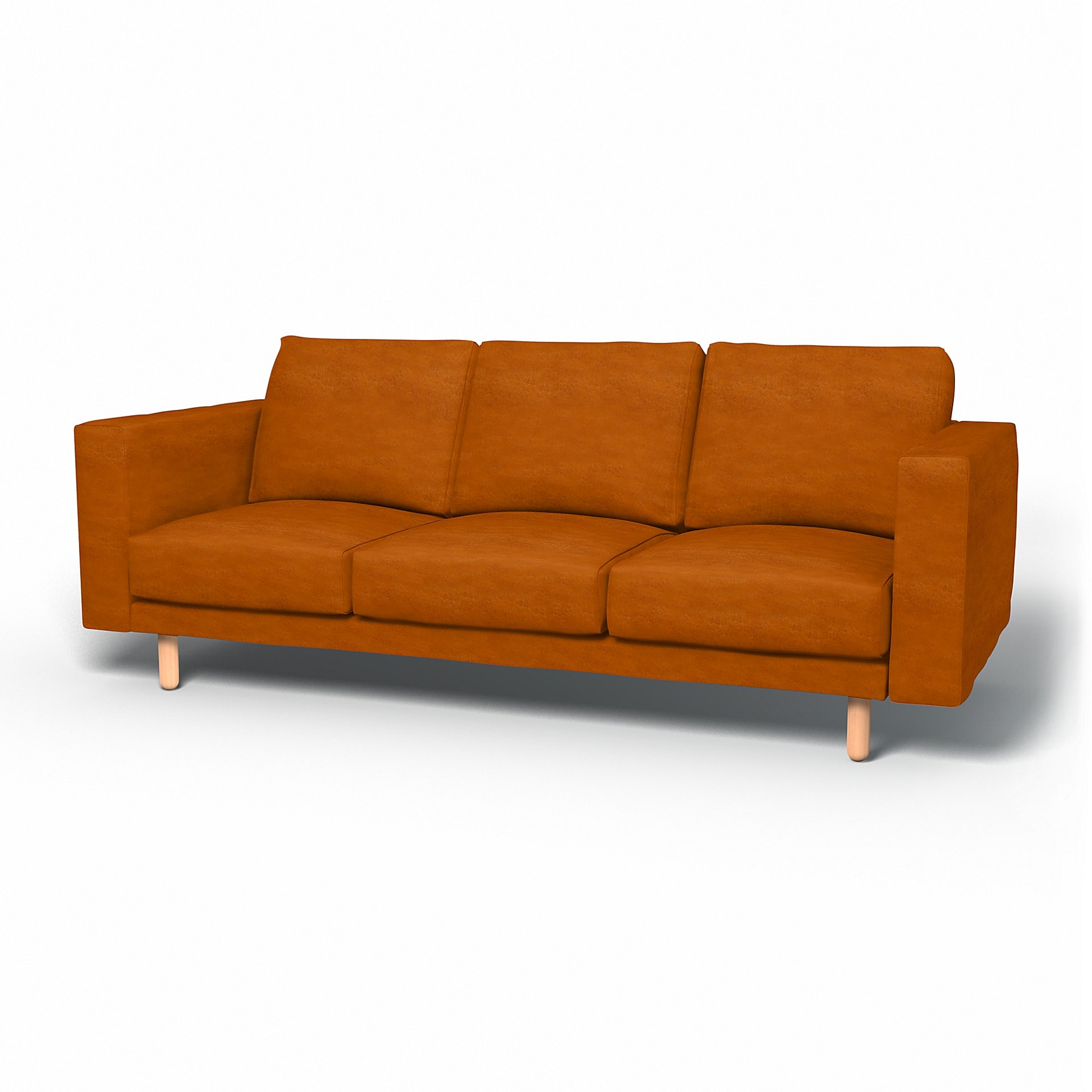 IKEA - Norsborg 3 Seater Sofa Cover, Cognac, Velvet - Bemz