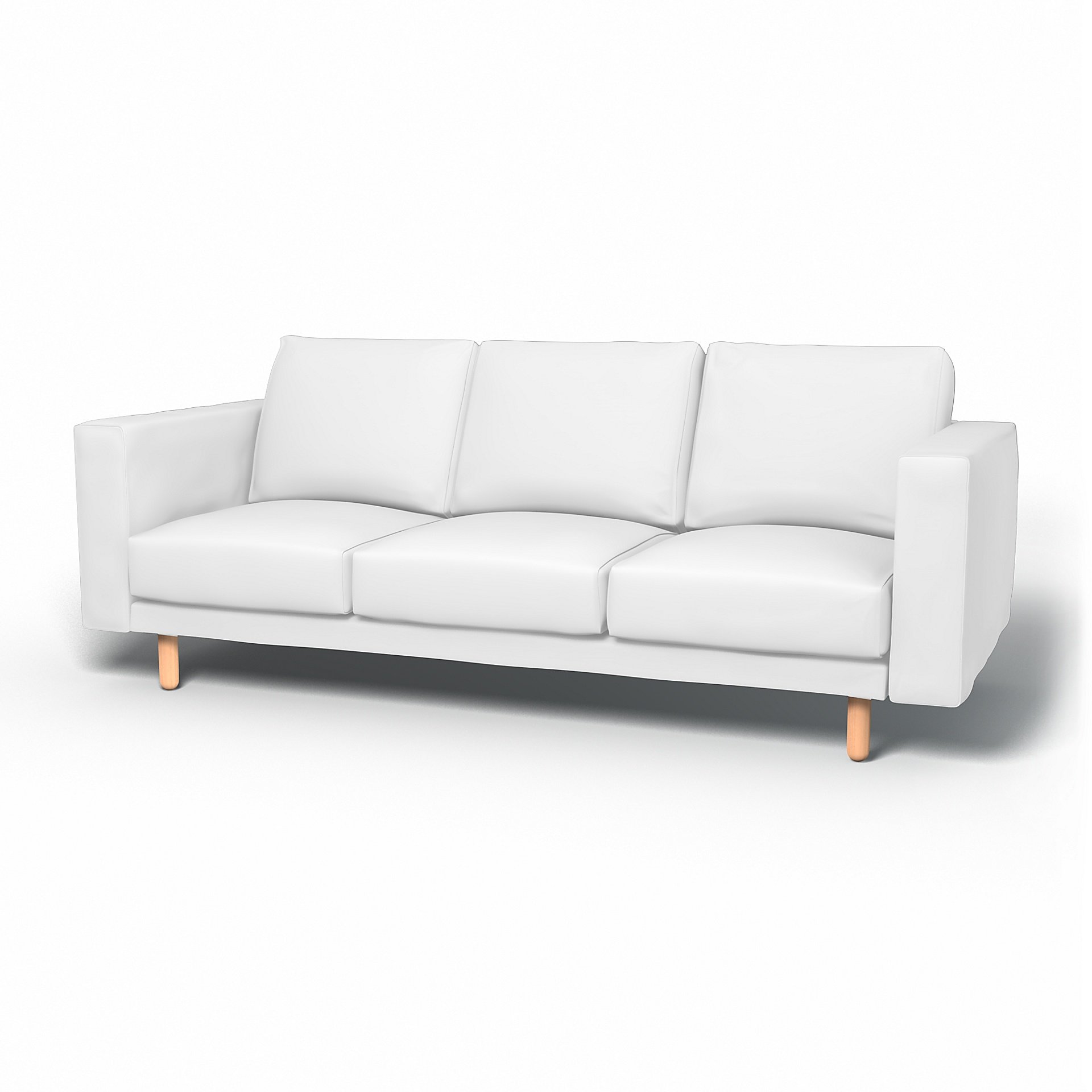 IKEA - Norsborg 3 Seater Sofa Cover, Absolute White, Linen - Bemz