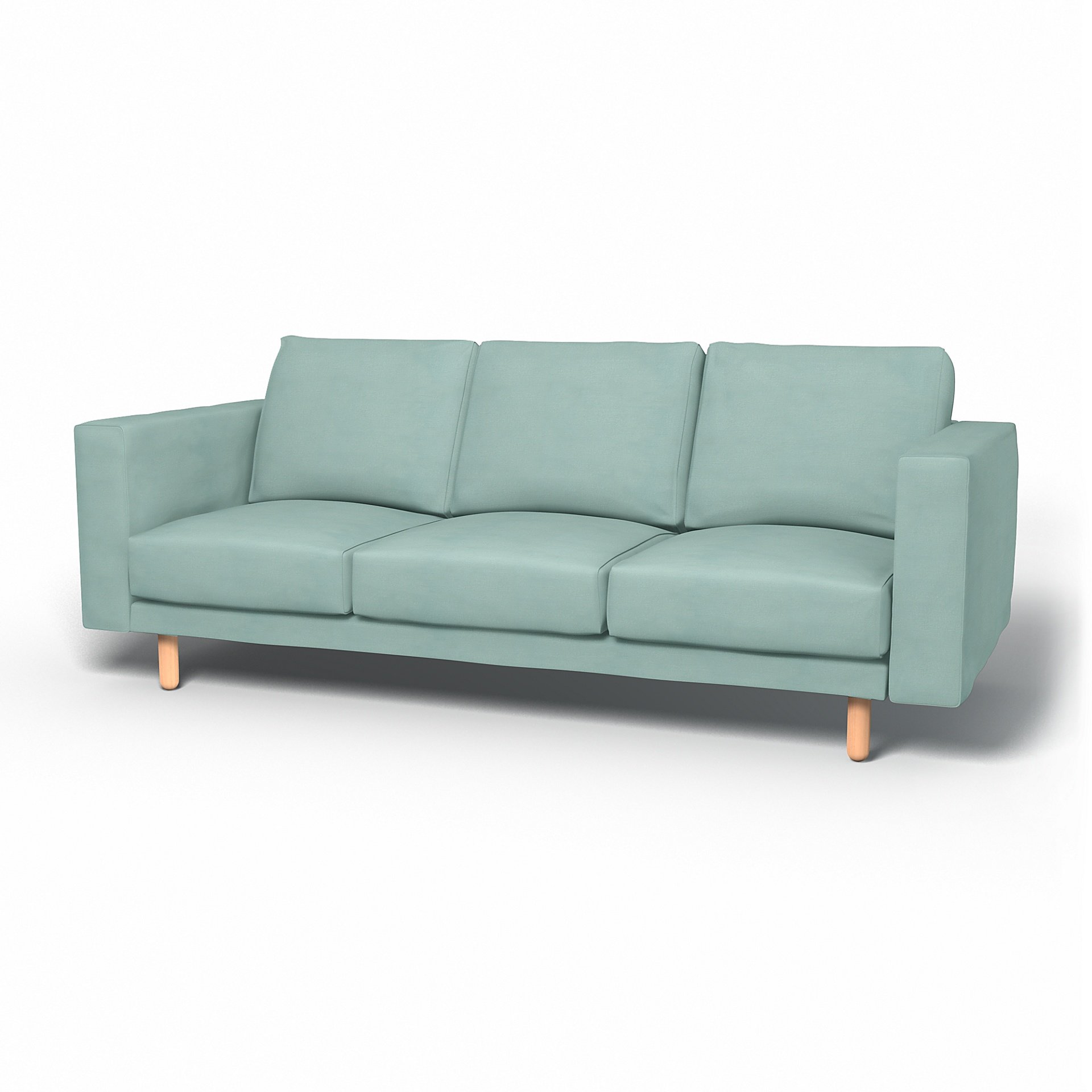 IKEA - Norsborg 3 Seater Sofa Cover, Mineral Blue, Linen - Bemz