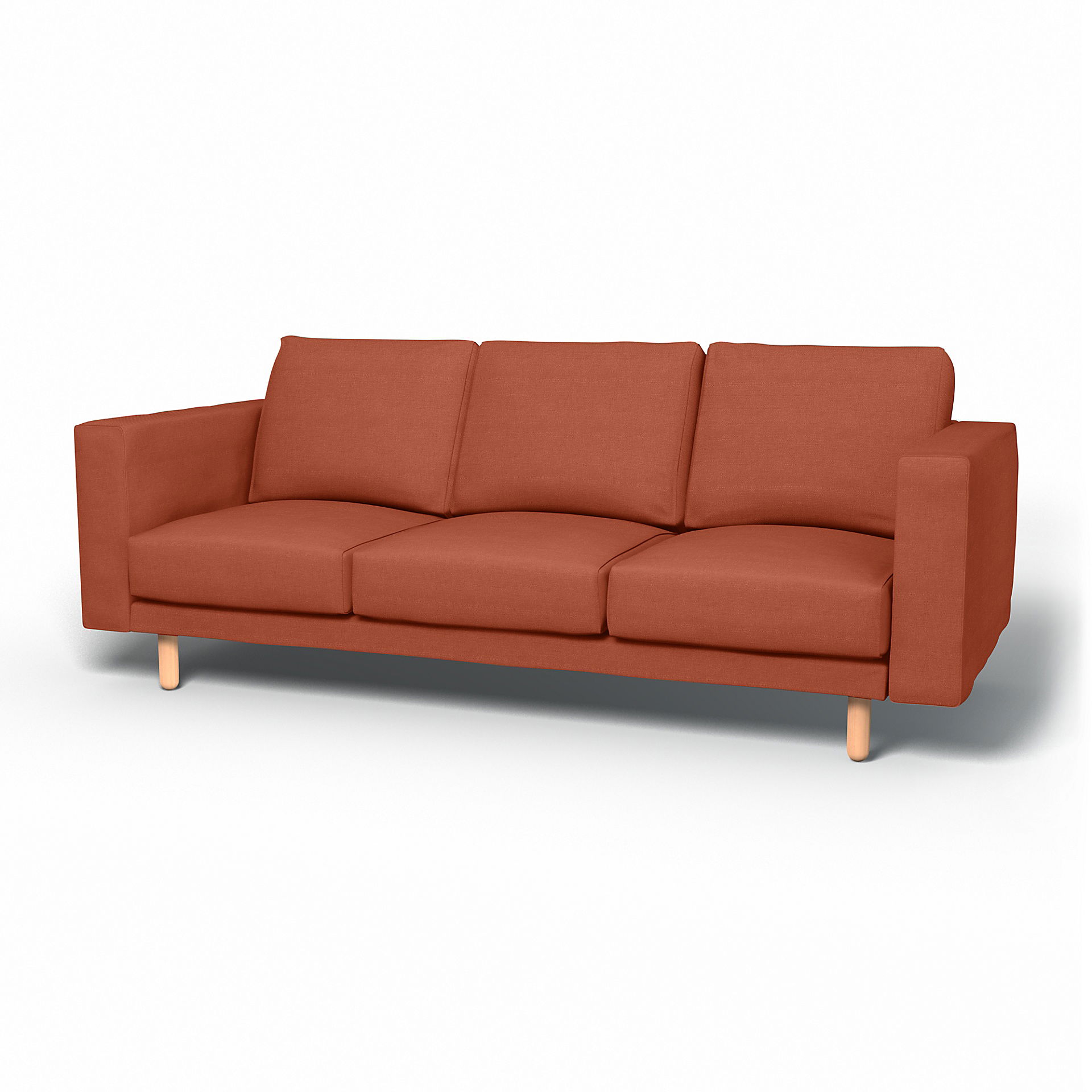 IKEA - Överdrag till Norsborg 3-sitssoffa, Burnt Orange, Linne - Bemz