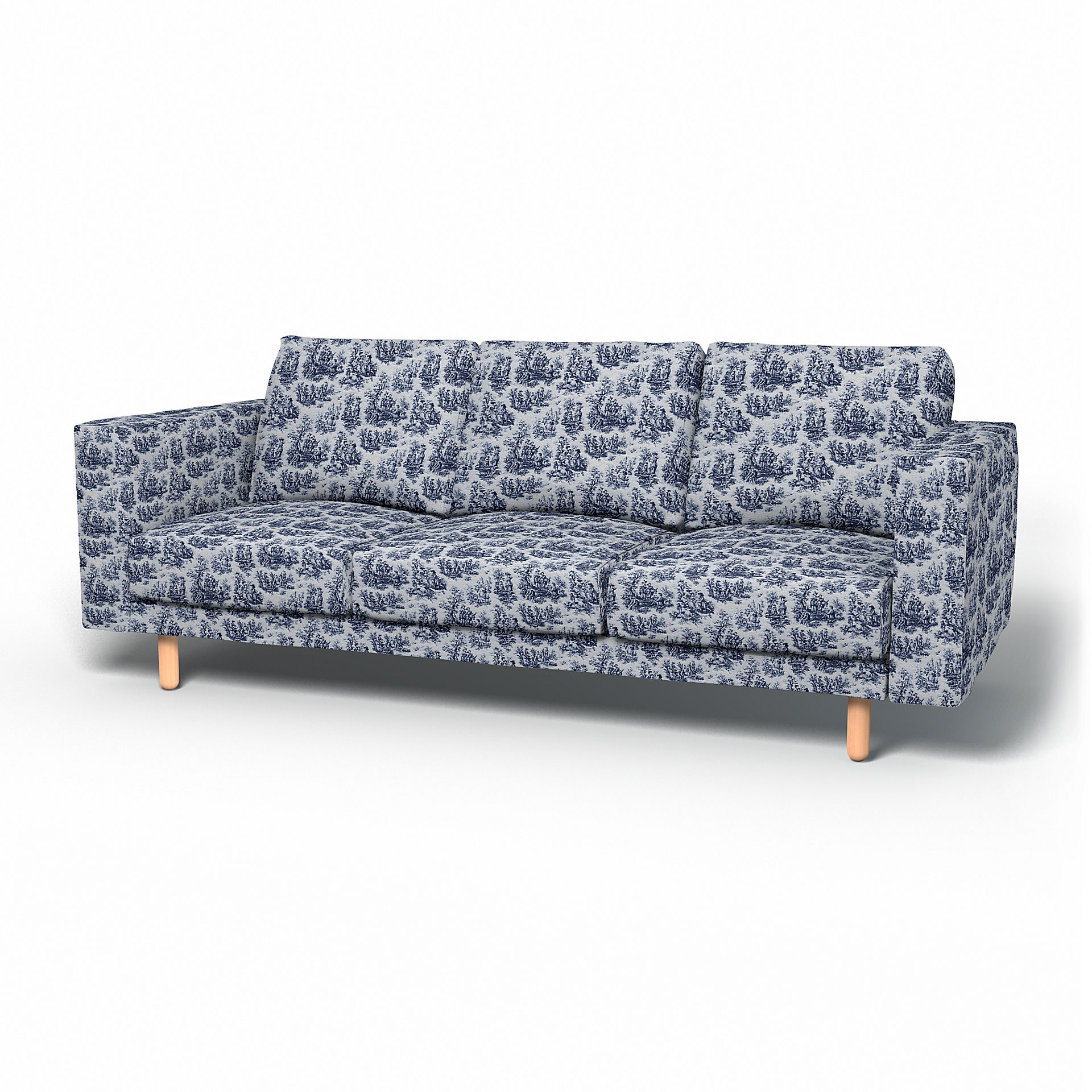 IKEA - Överdrag till Norsborg 3-sitssoffa, Dark Blue, BOUCLÉ & TEXTUR - Bemz