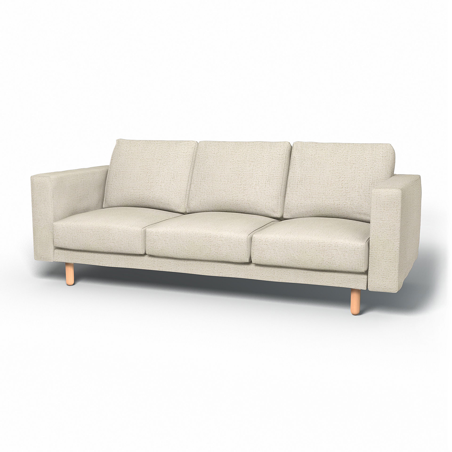IKEA - Housse de canapé 3 places Norsborg, Ecru, Comme de la laine - Bemz