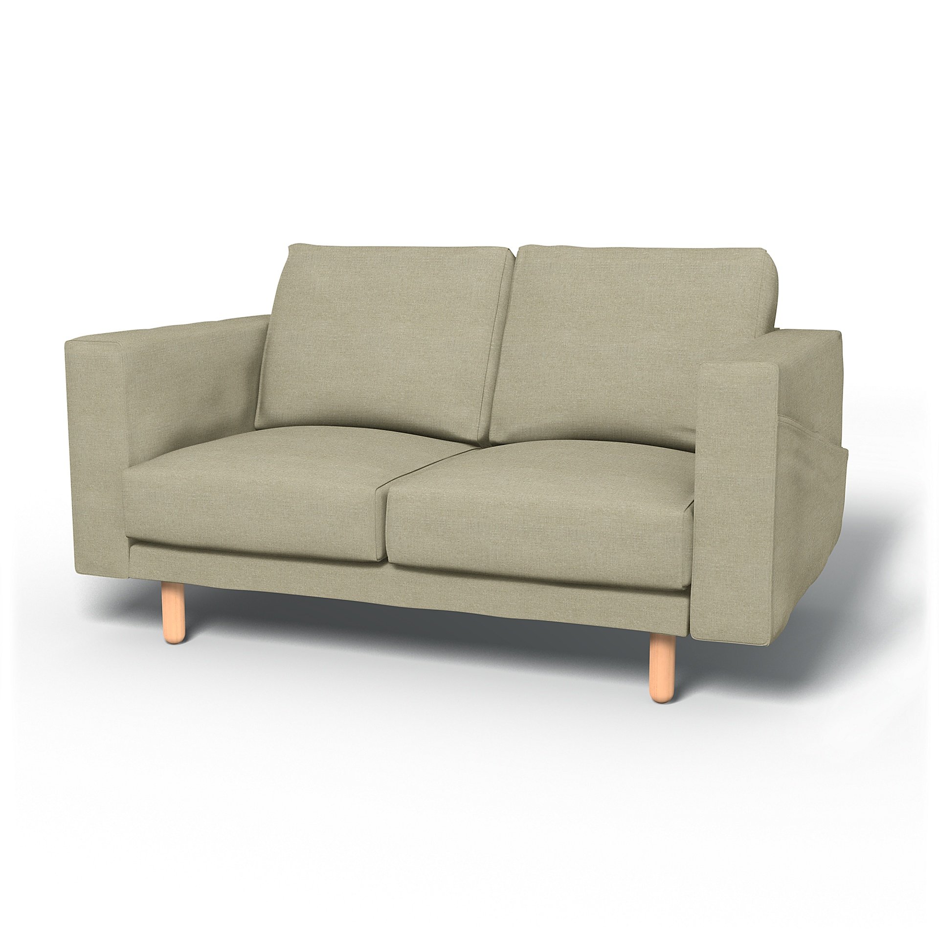 IKEA - Norsborg 2 Seater Sofa Cover, Pebble, Linen - Bemz