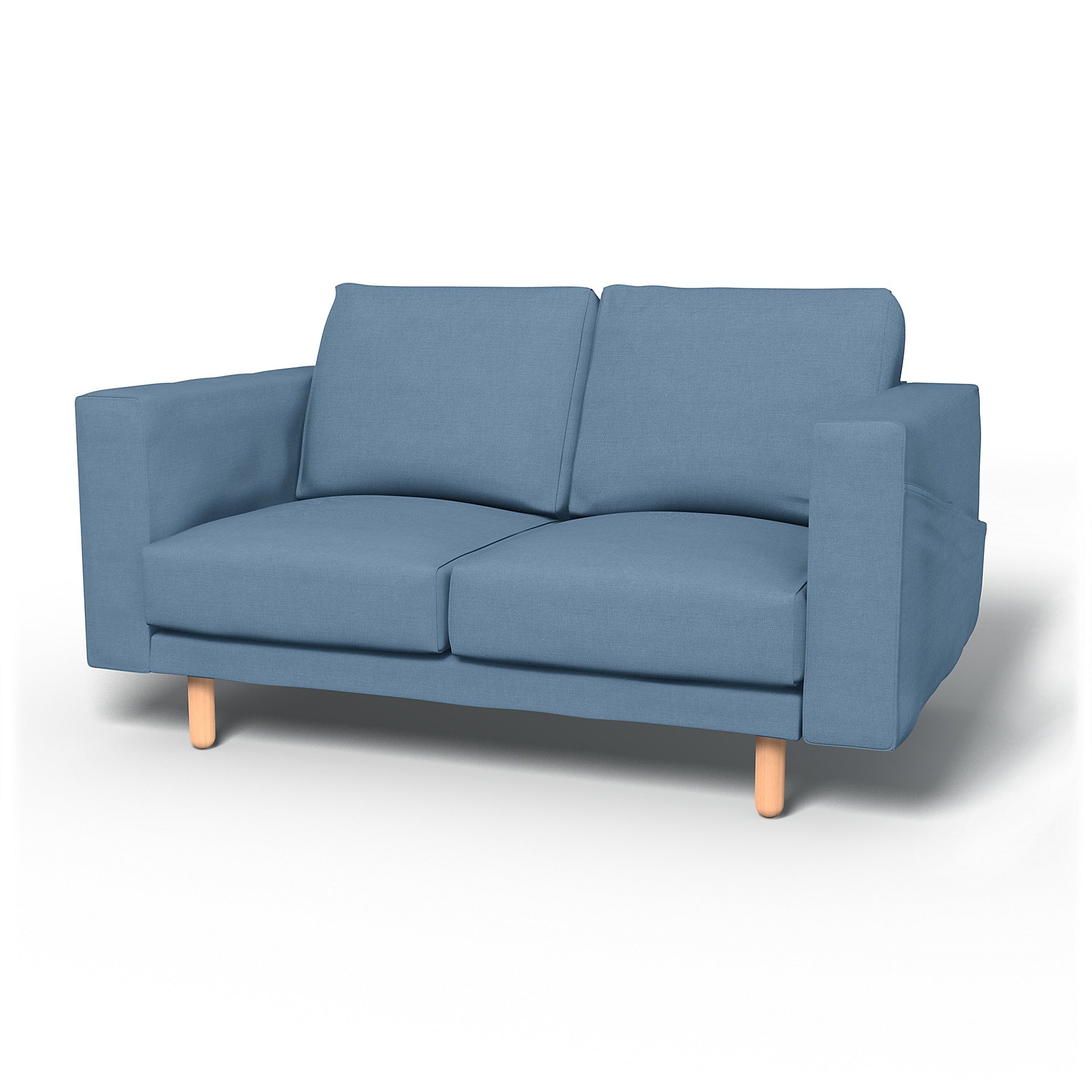 IKEA - Norsborg 2 Seater Sofa Cover, Vintage Blue, Linen - Bemz