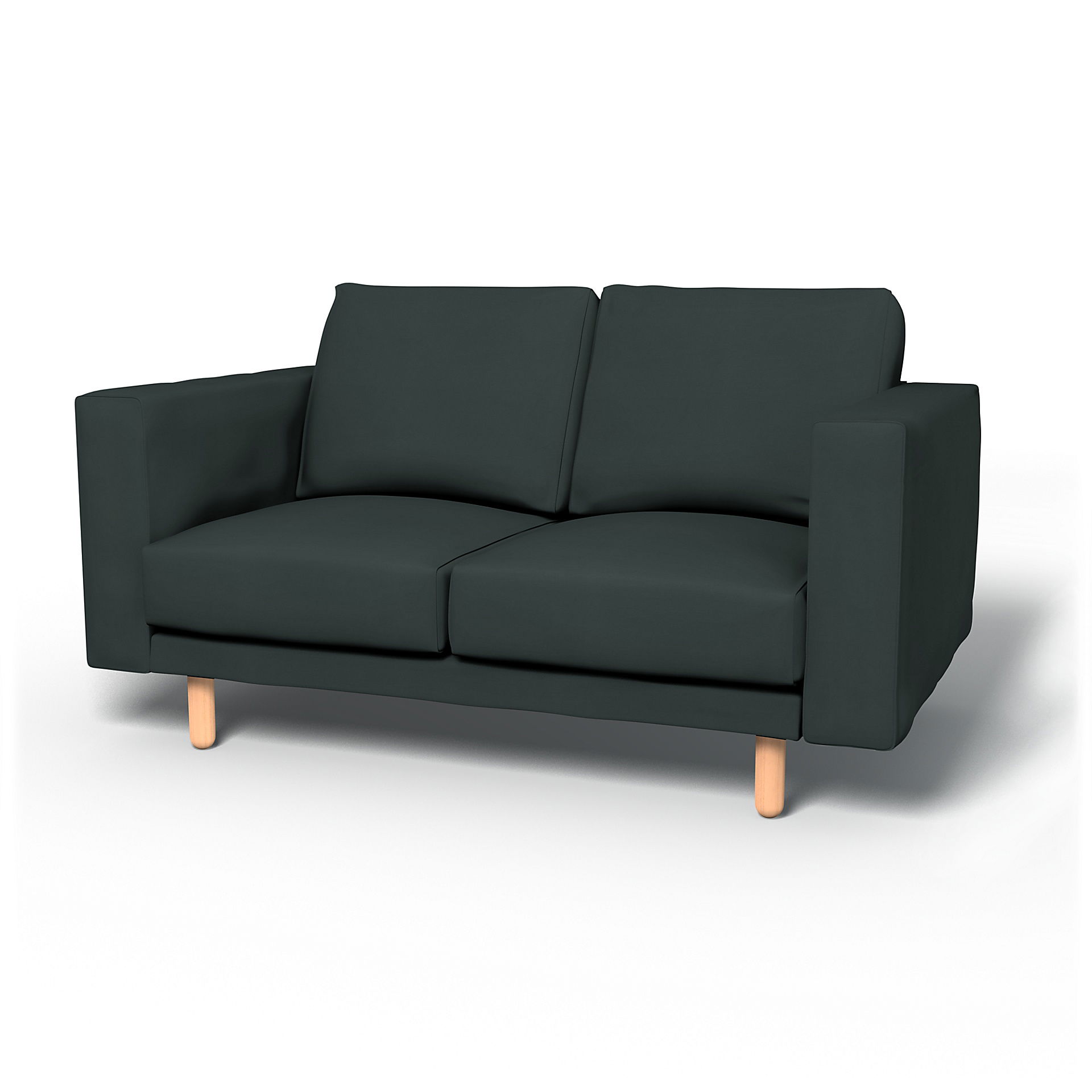 IKEA - Överdrag till Norsborg 2-sitssoffa, Graphite Grey, Bomull - Bemz