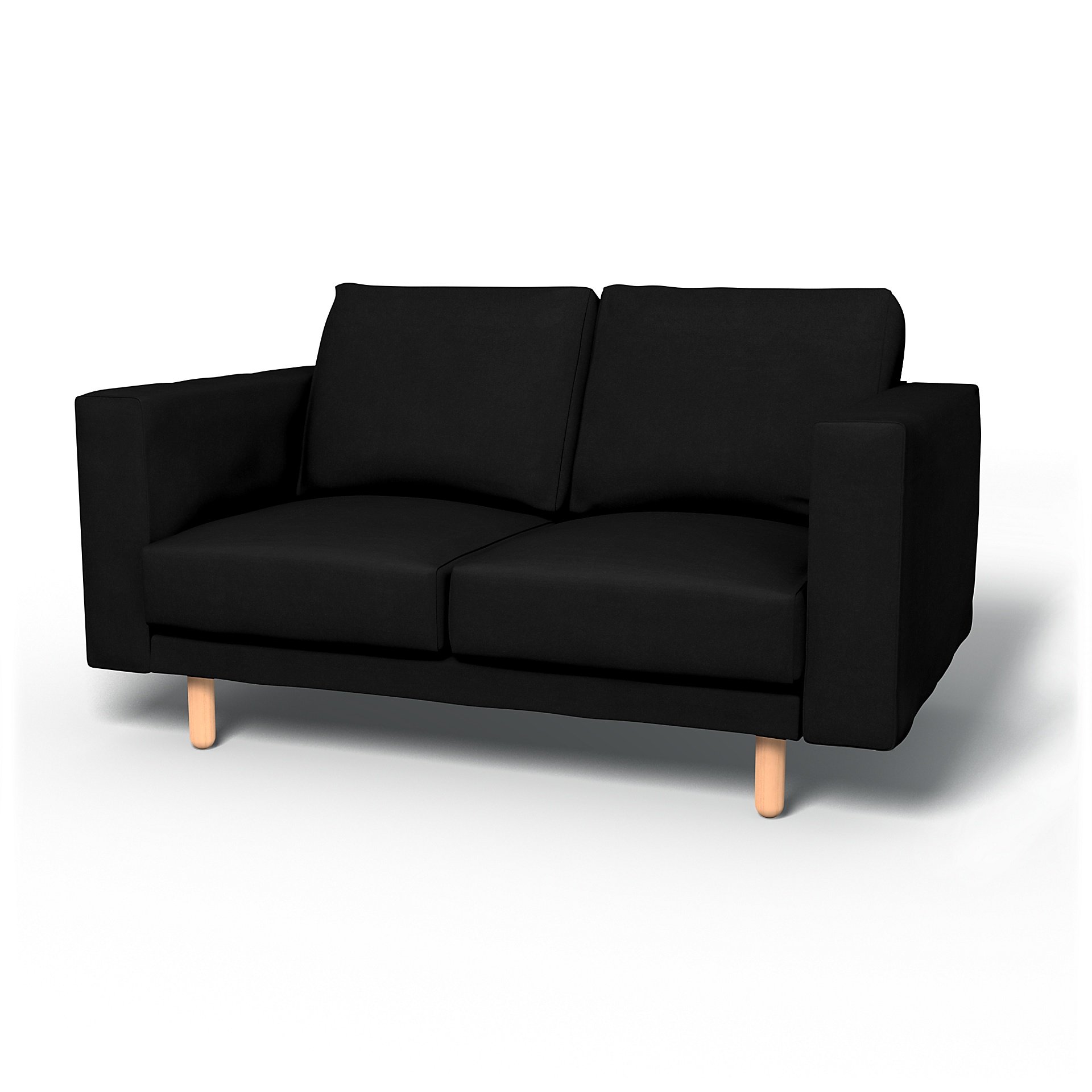 IKEA - Norsborg 2 Seater Sofa Cover, Black, Velvet - Bemz